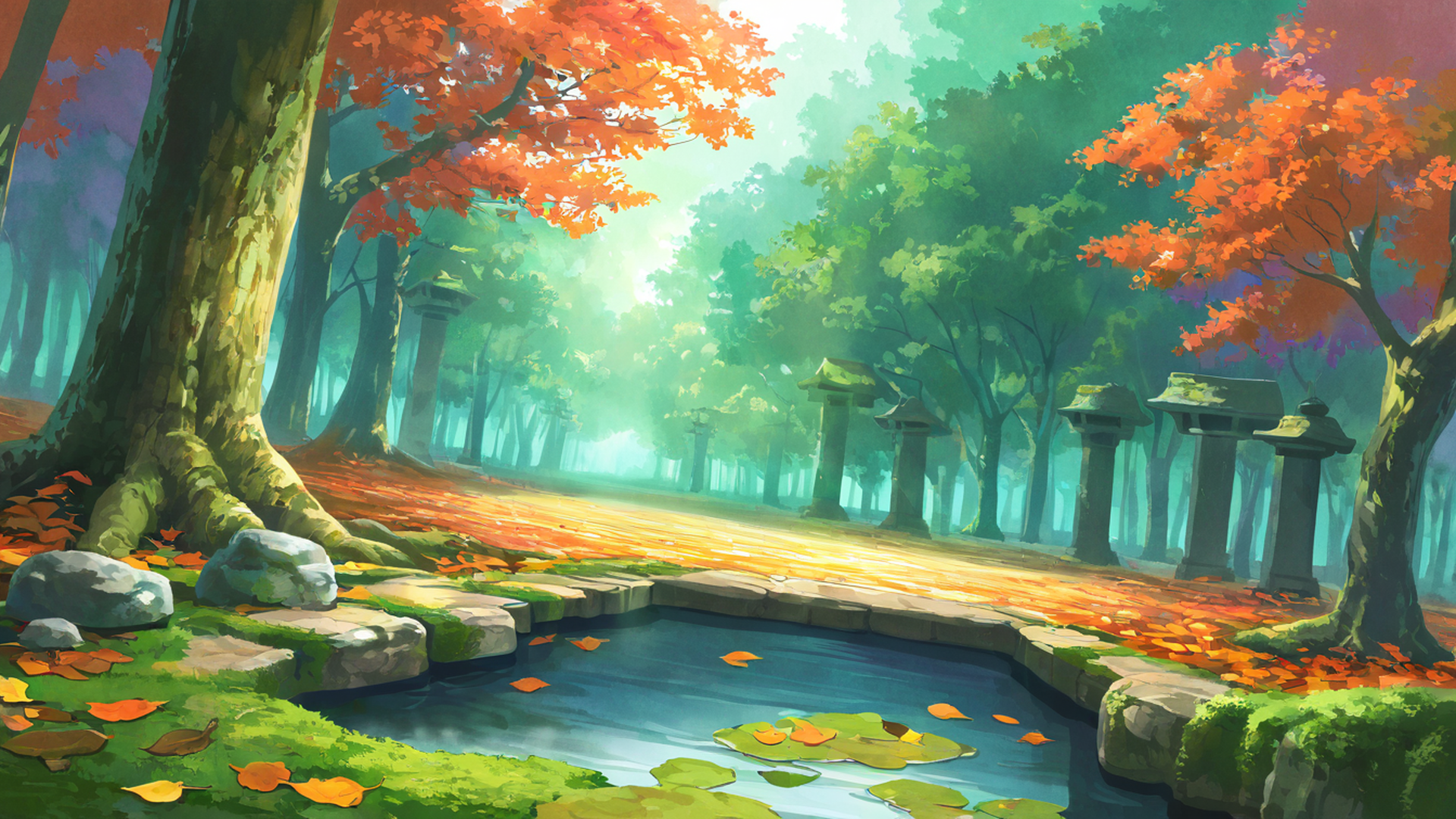 shrine torii lofi wallpaper