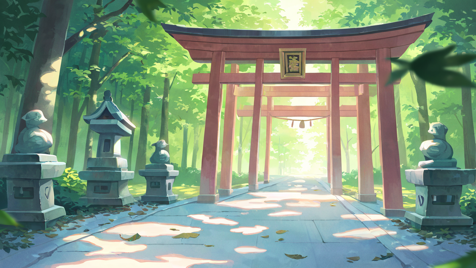 shrine torii lofi wallpaper