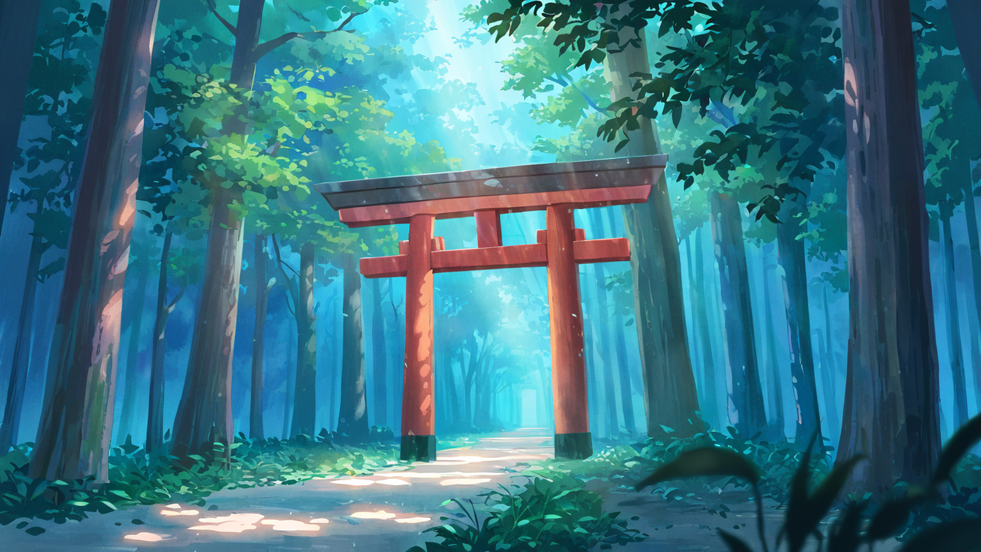shrine torii lofi wallpaper