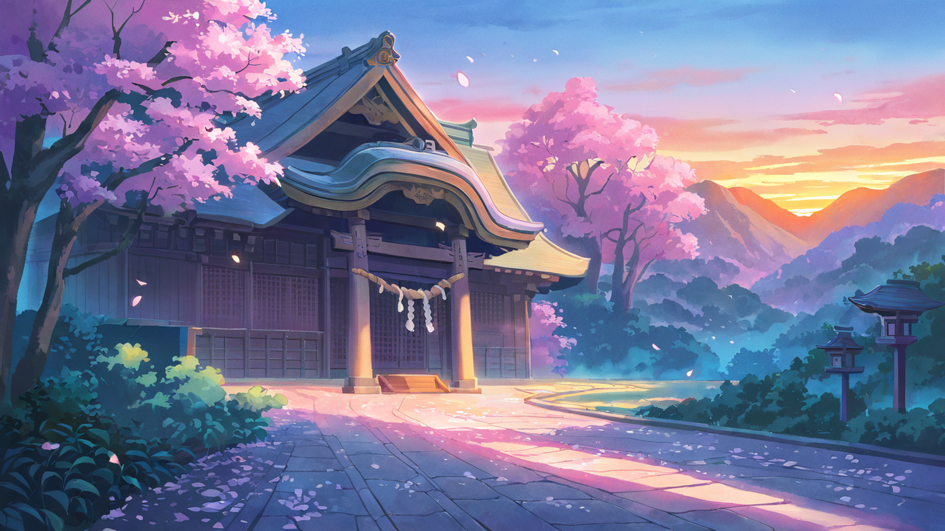 shrine torii lofi wallpaper