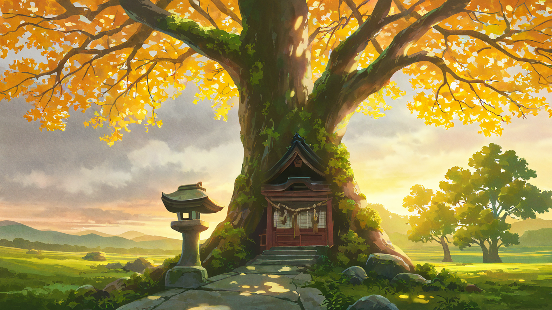 shrine torii lofi wallpaper