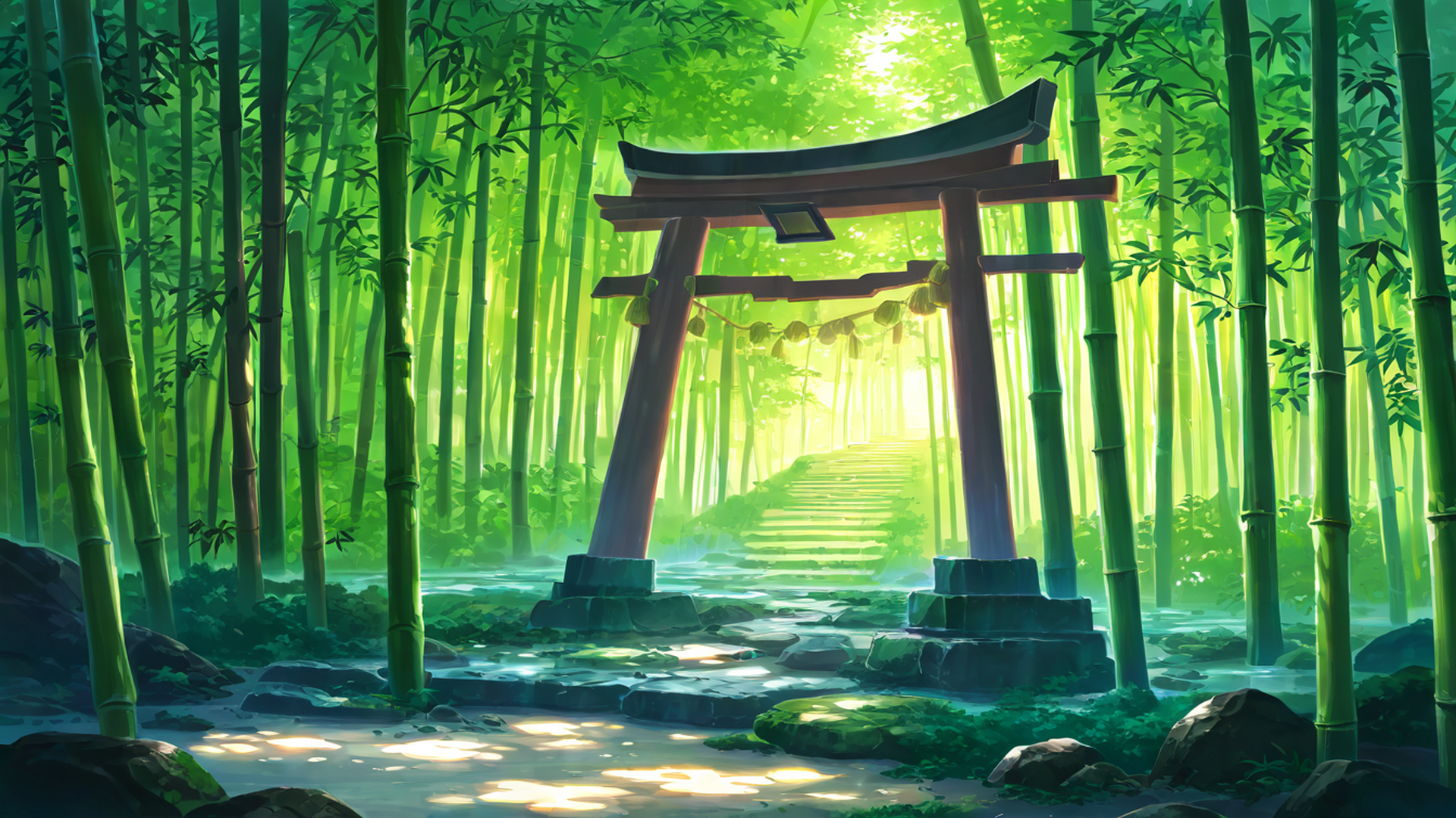 shrine torii lofi wallpaper