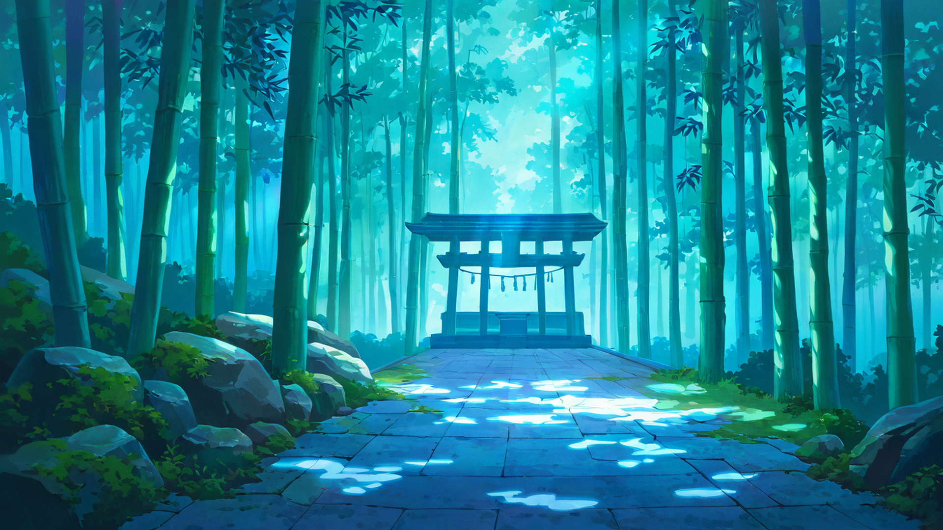 shrine torii lofi wallpaper