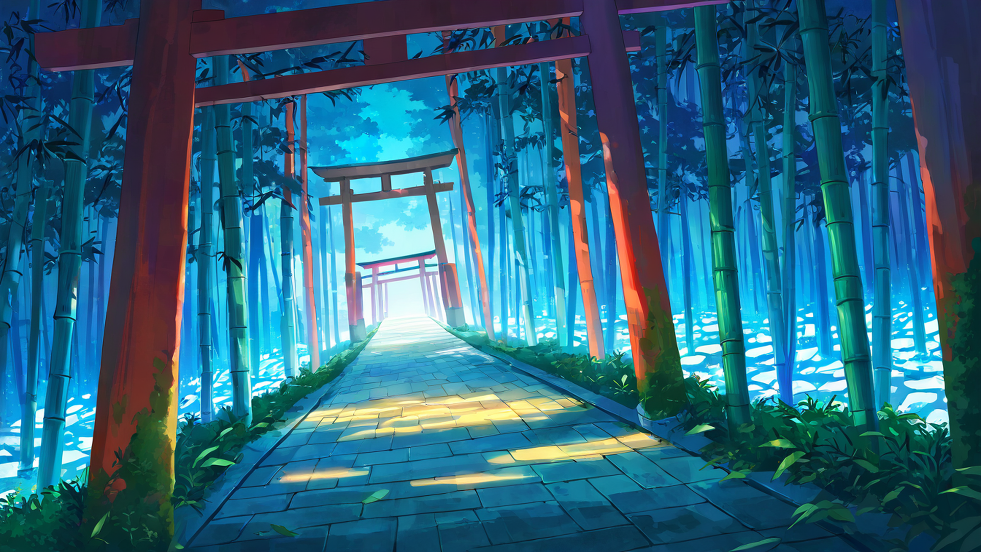 shrine torii lofi wallpaper