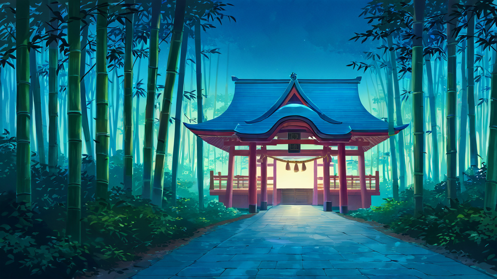 shrine torii lofi wallpaper