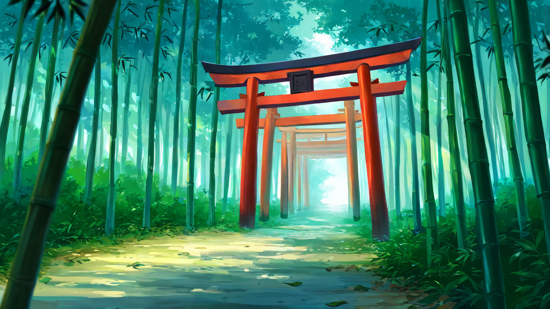 shrine torii lofi wallpaper