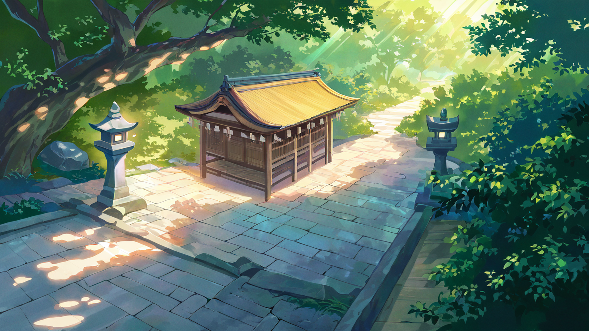 shrine torii lofi wallpaper