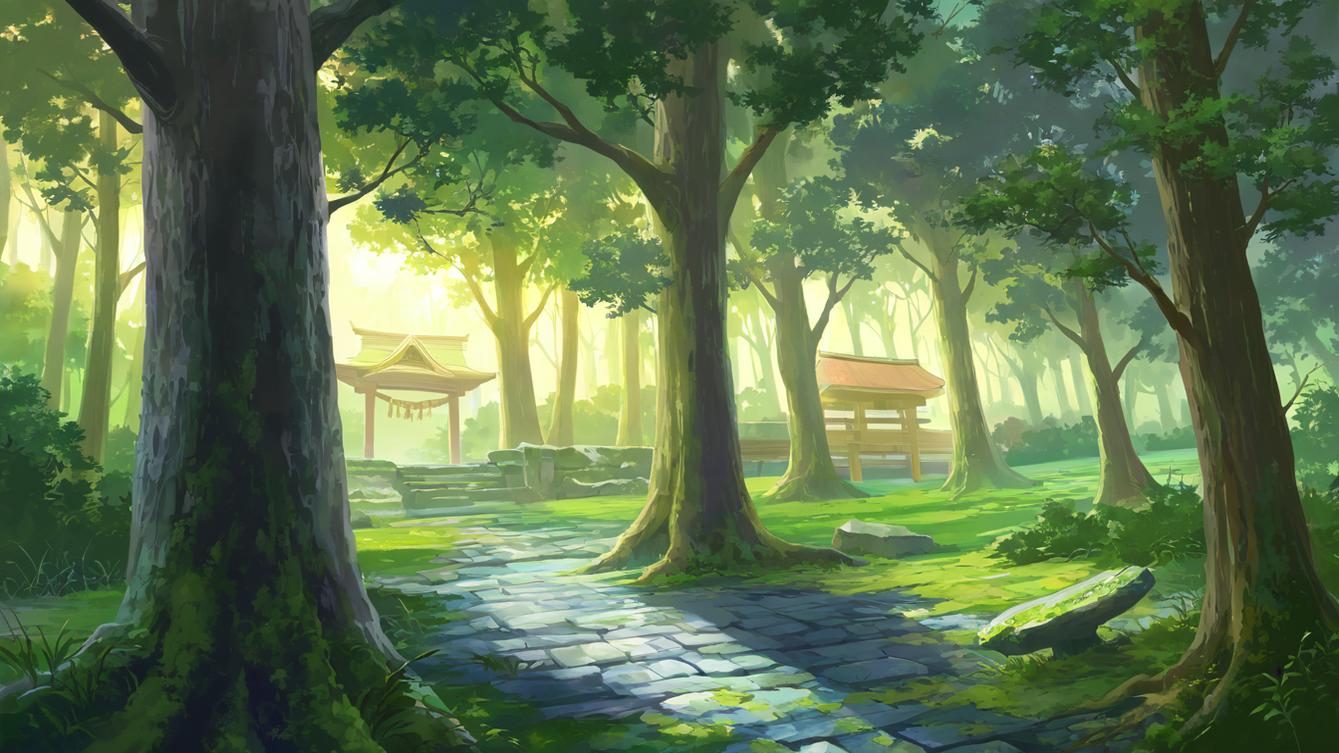 shrine torii lofi wallpaper