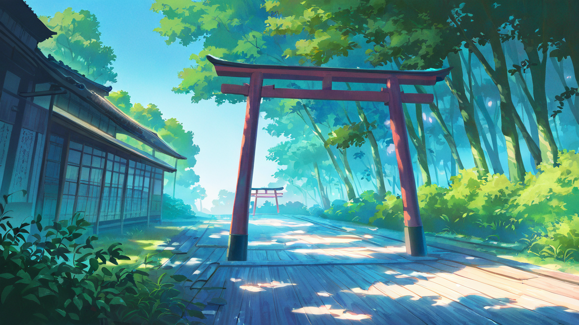 shrine torii lofi wallpaper