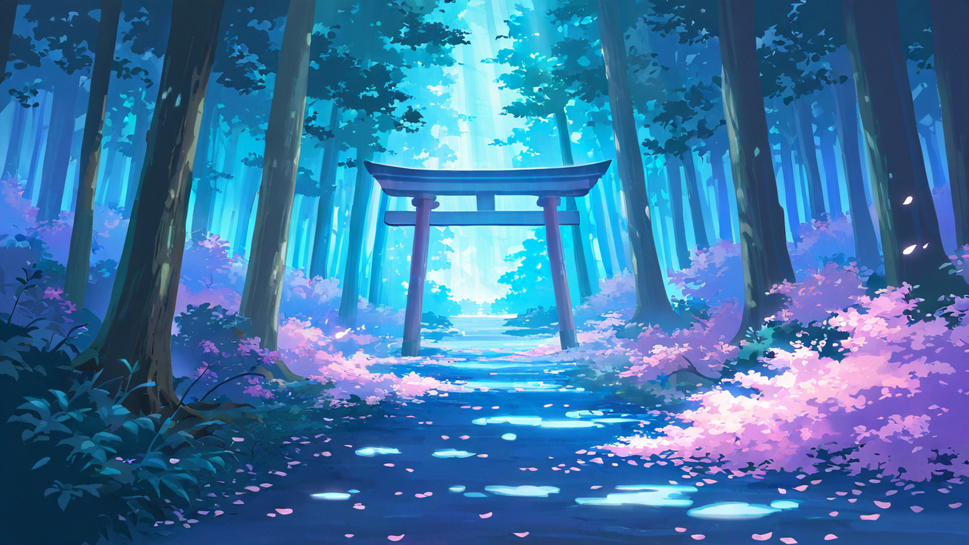 shrine torii lofi wallpaper