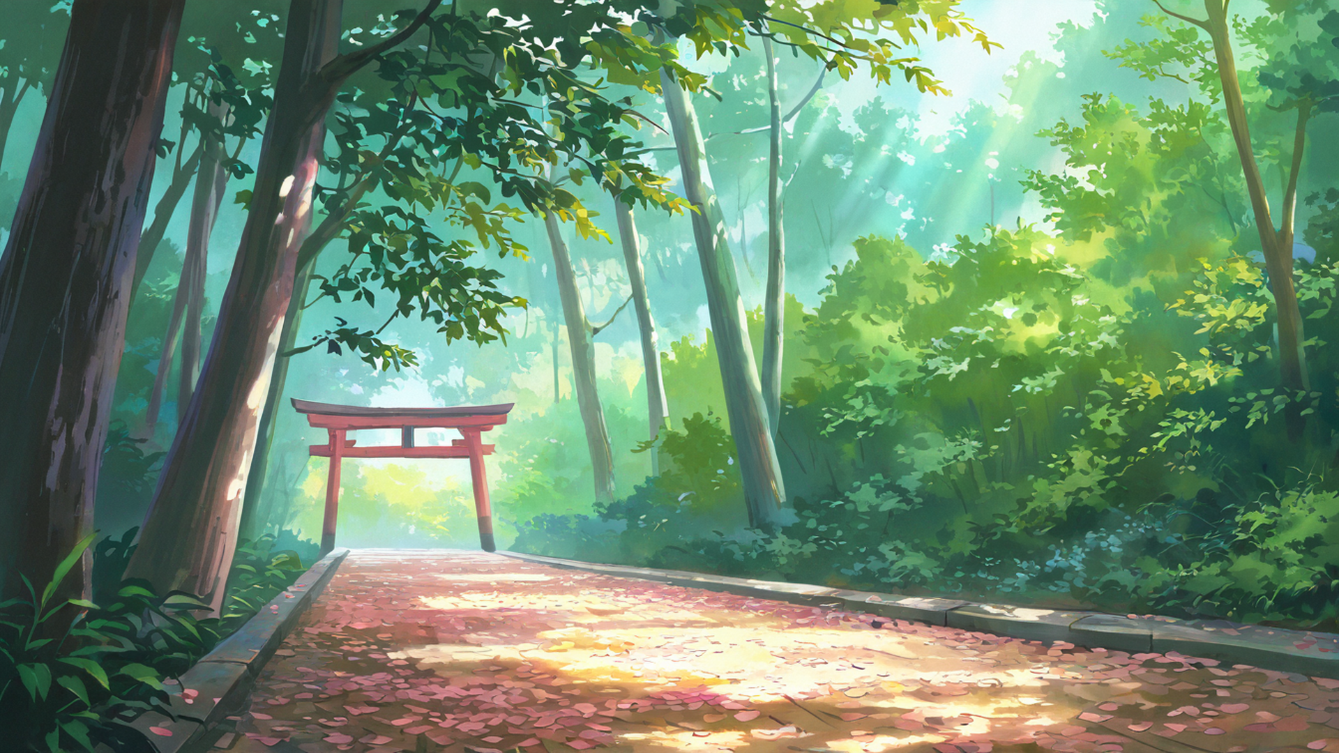 shrine torii lofi wallpaper