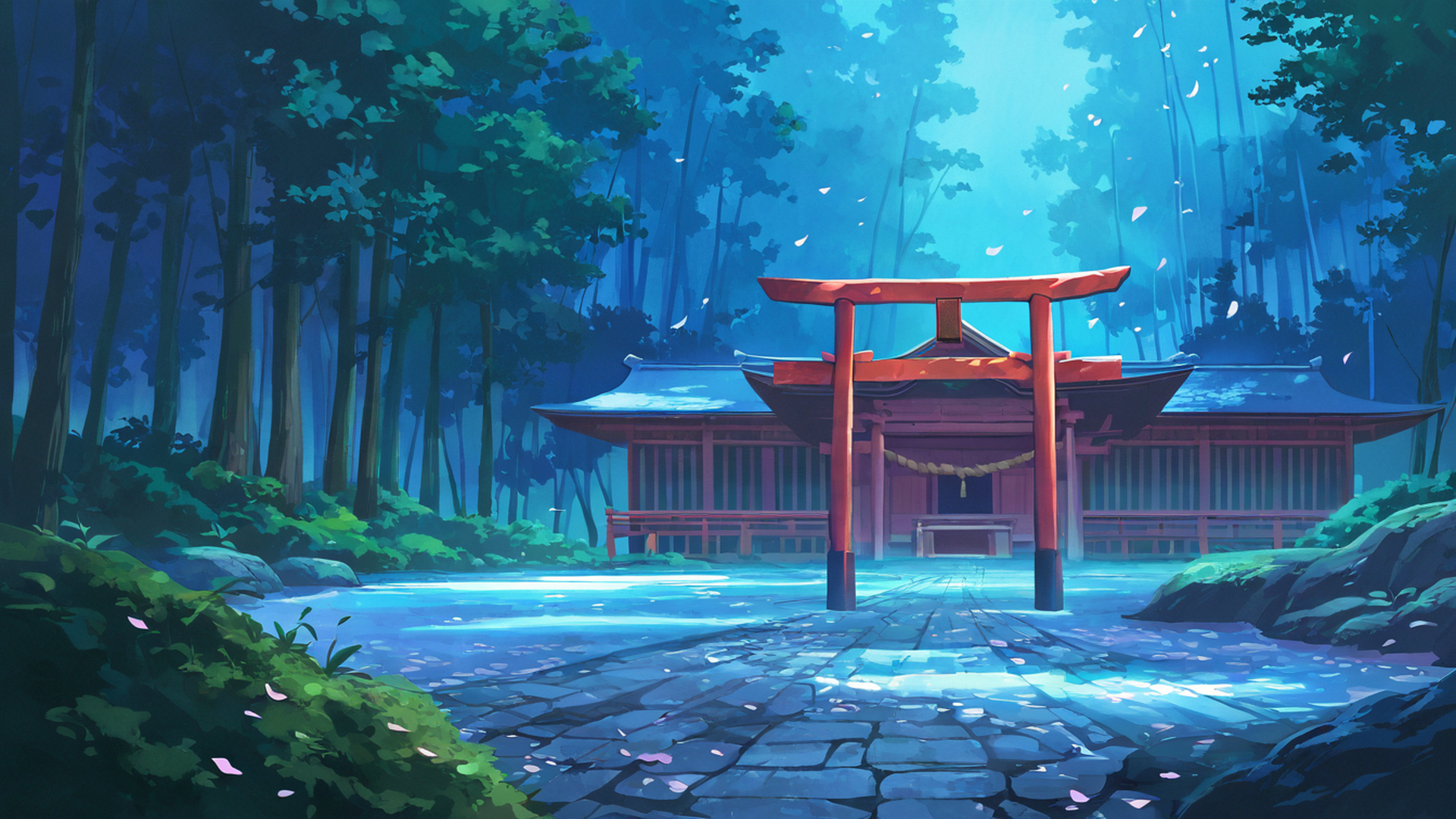 shrine torii lofi wallpaper