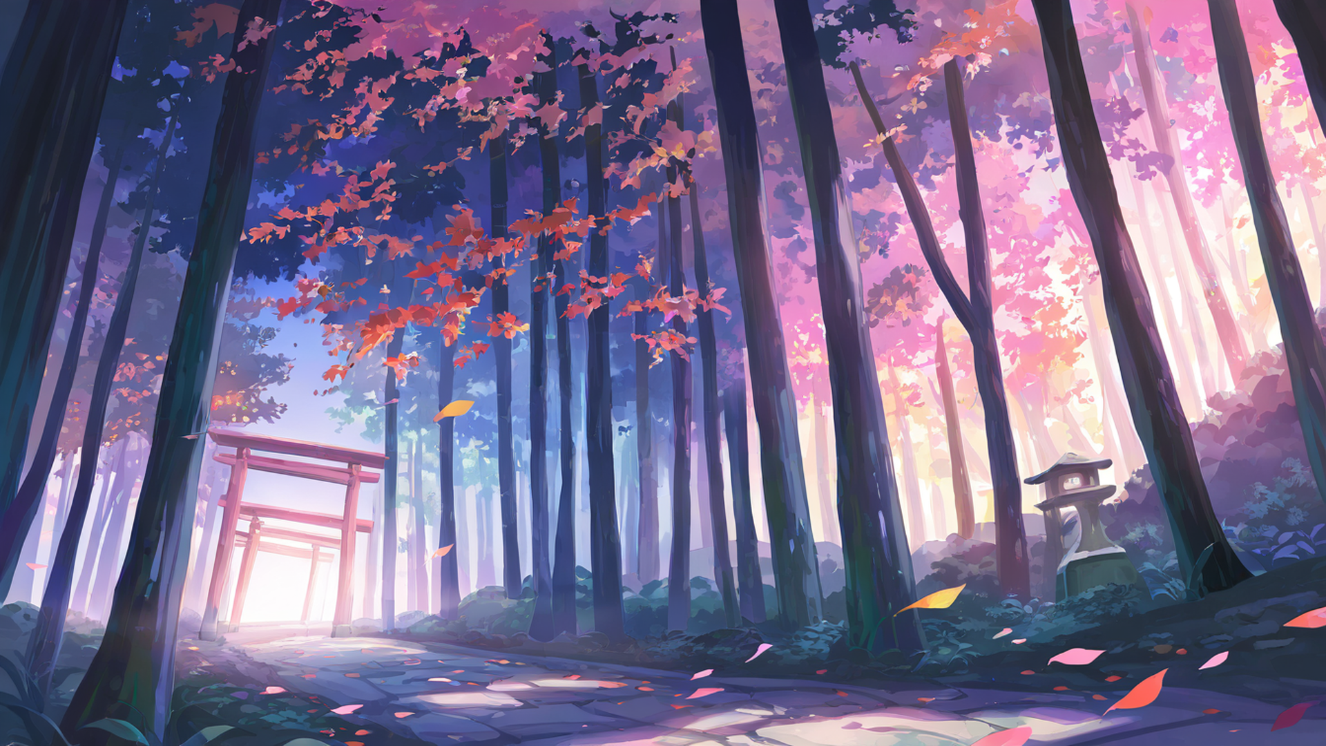 shrine torii lofi wallpaper