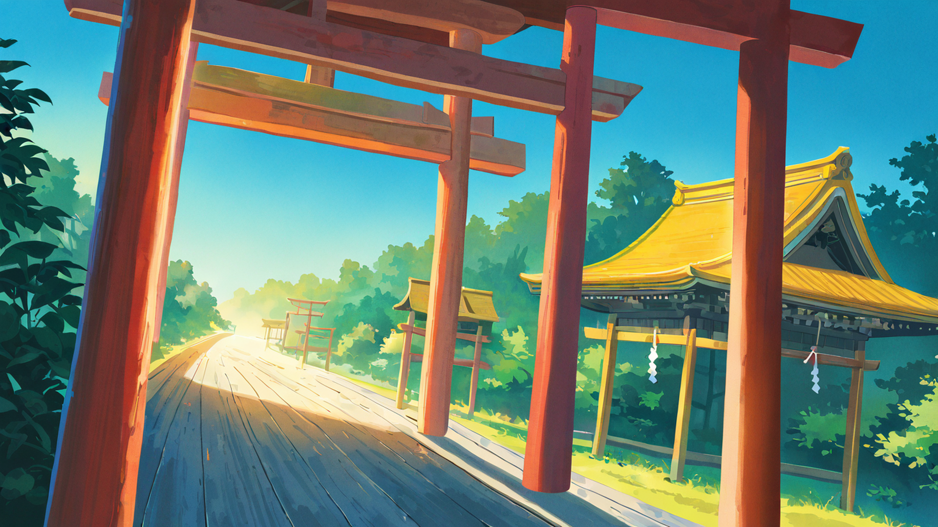 shrine torii lofi wallpaper