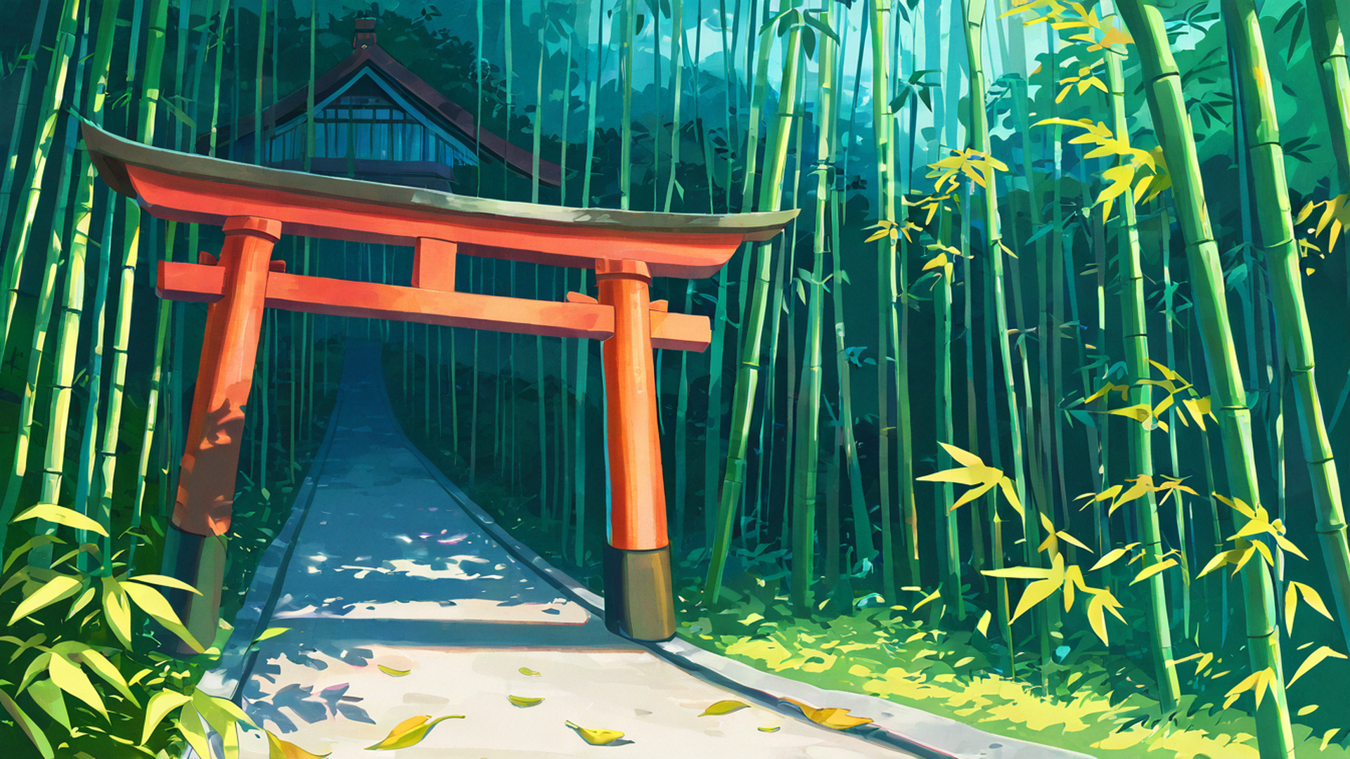 shrine torii lofi wallpaper