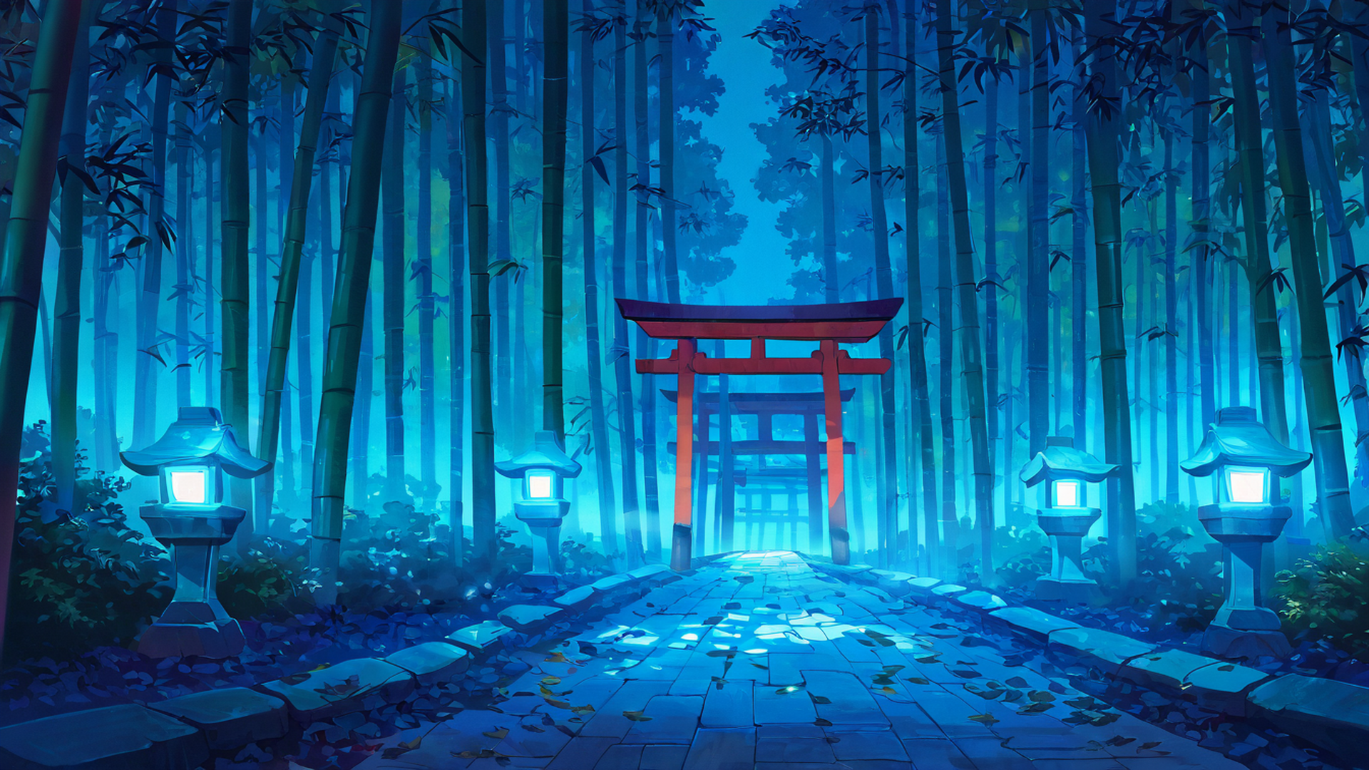 shrine torii lofi wallpaper