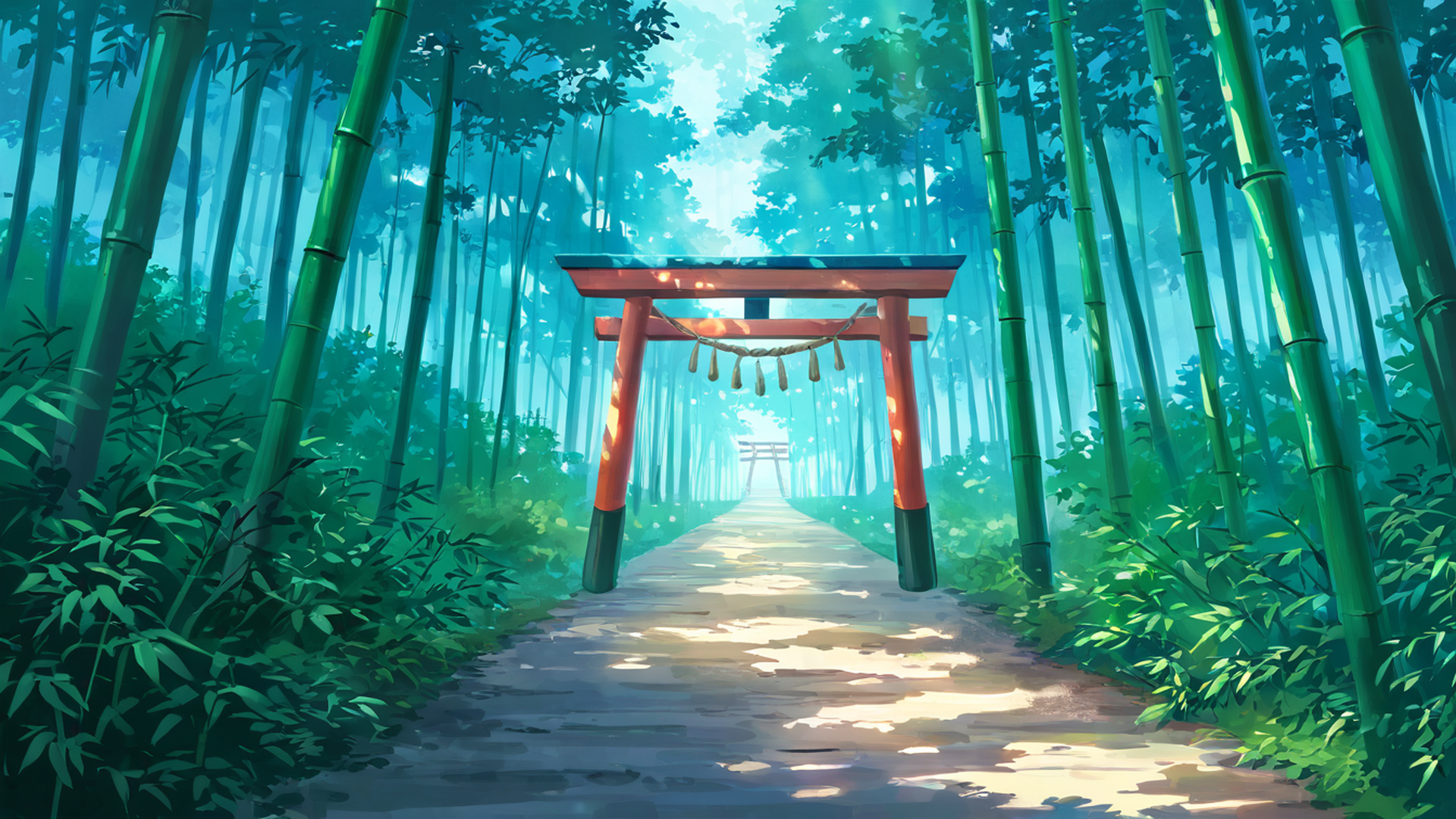 shrine torii lofi wallpaper