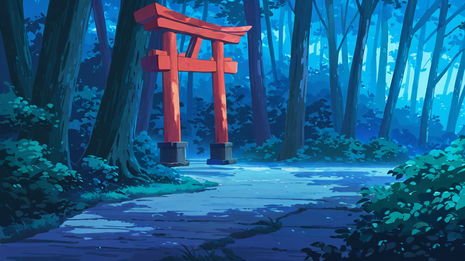 shrine torii lofi wallpaper