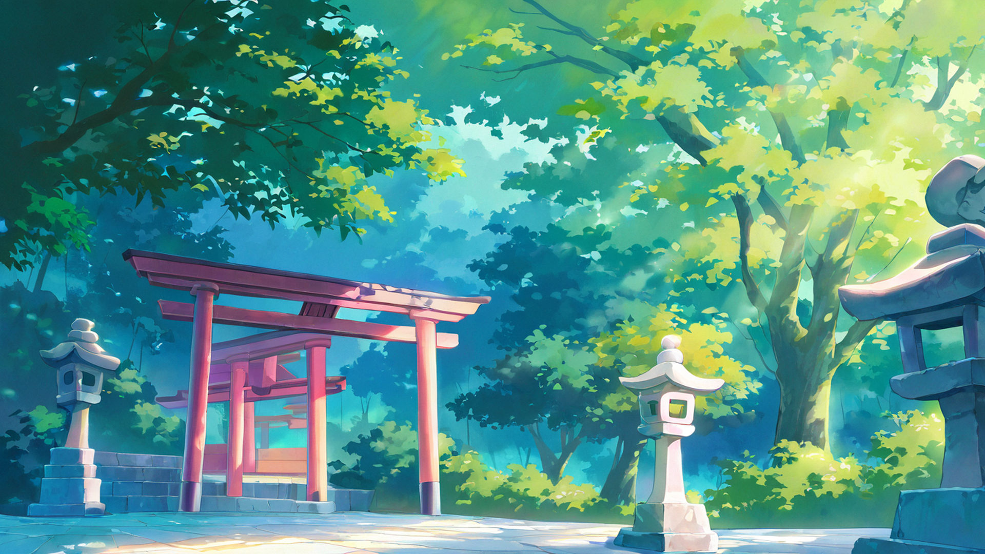 shrine torii lofi wallpaper