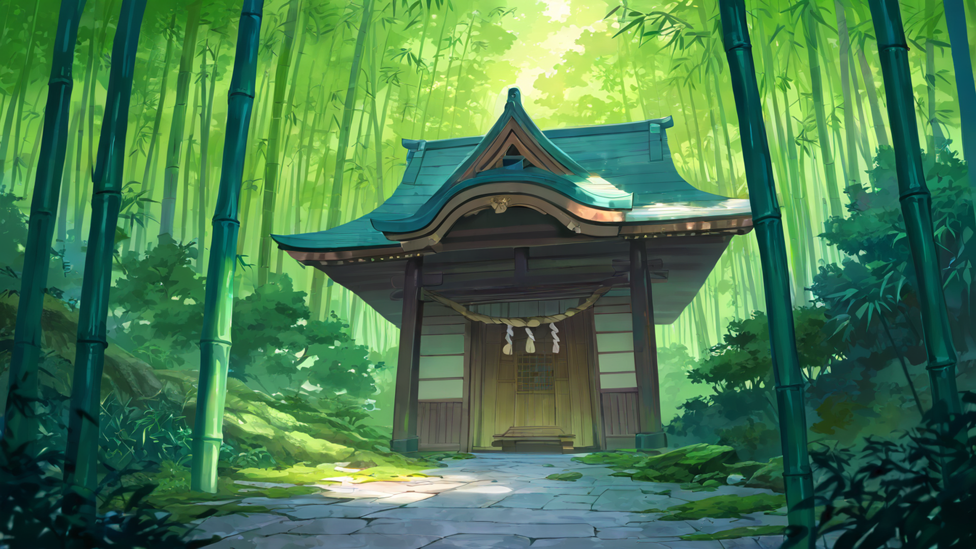 shrine torii lofi wallpaper