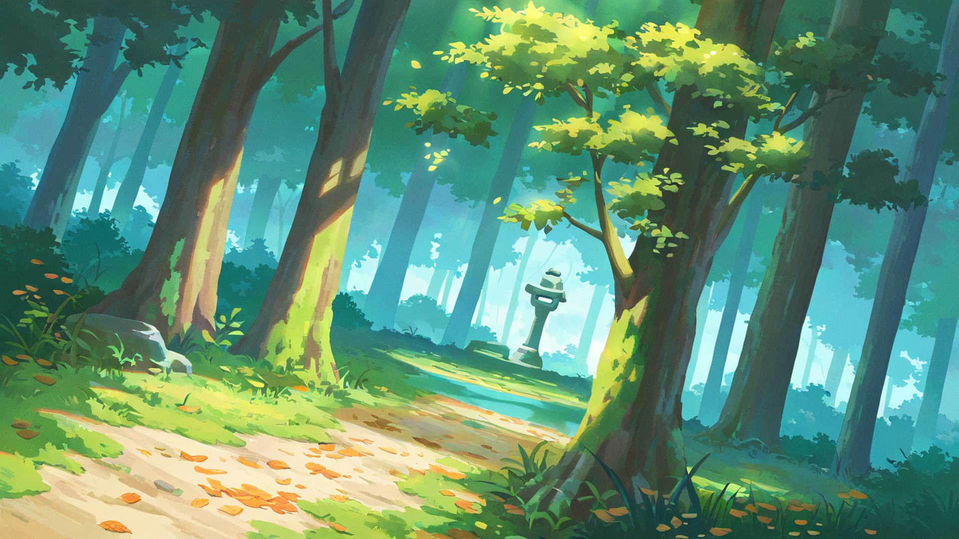 shrine torii lofi wallpaper