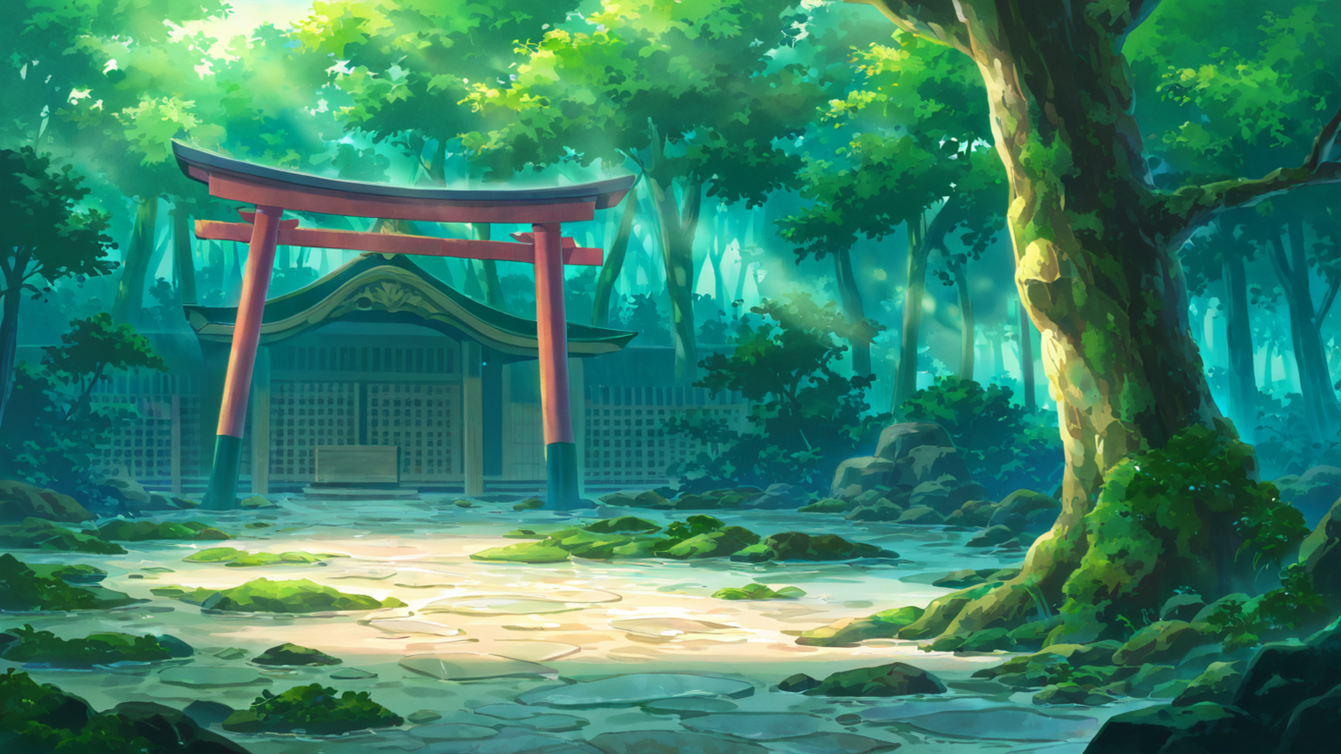 shrine torii lofi wallpaper