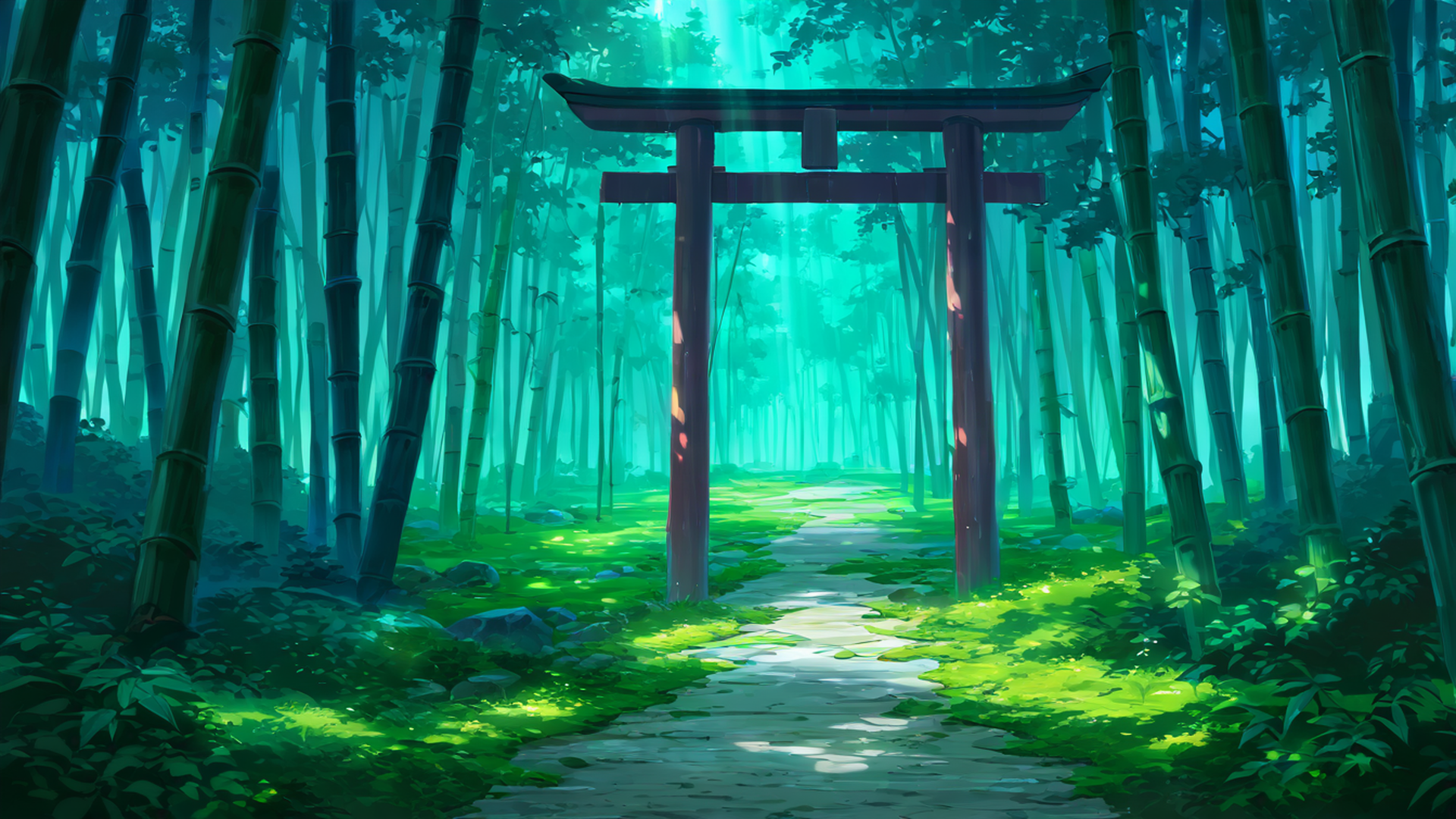 shrine torii lofi wallpaper