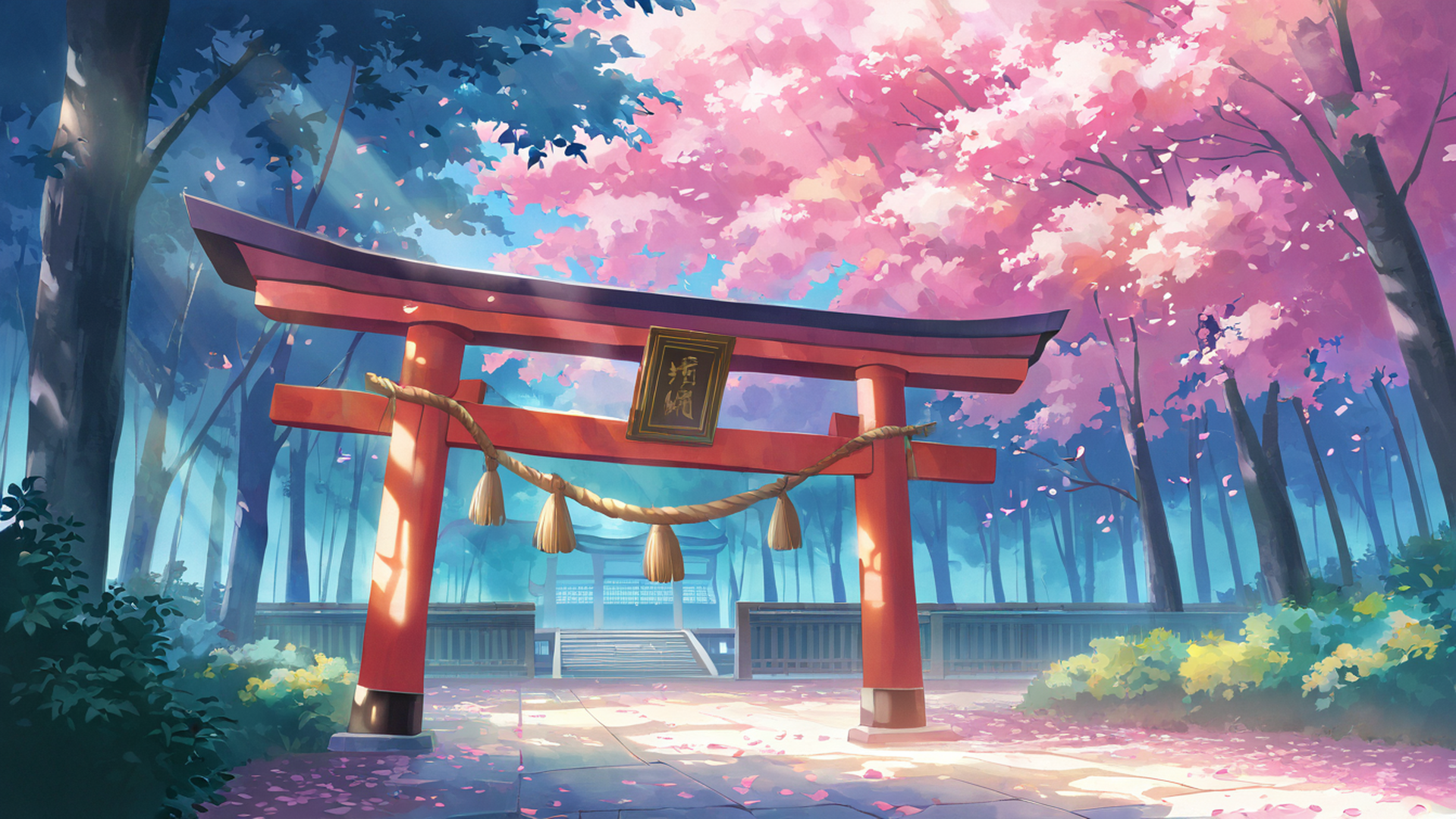shrine torii lofi wallpaper