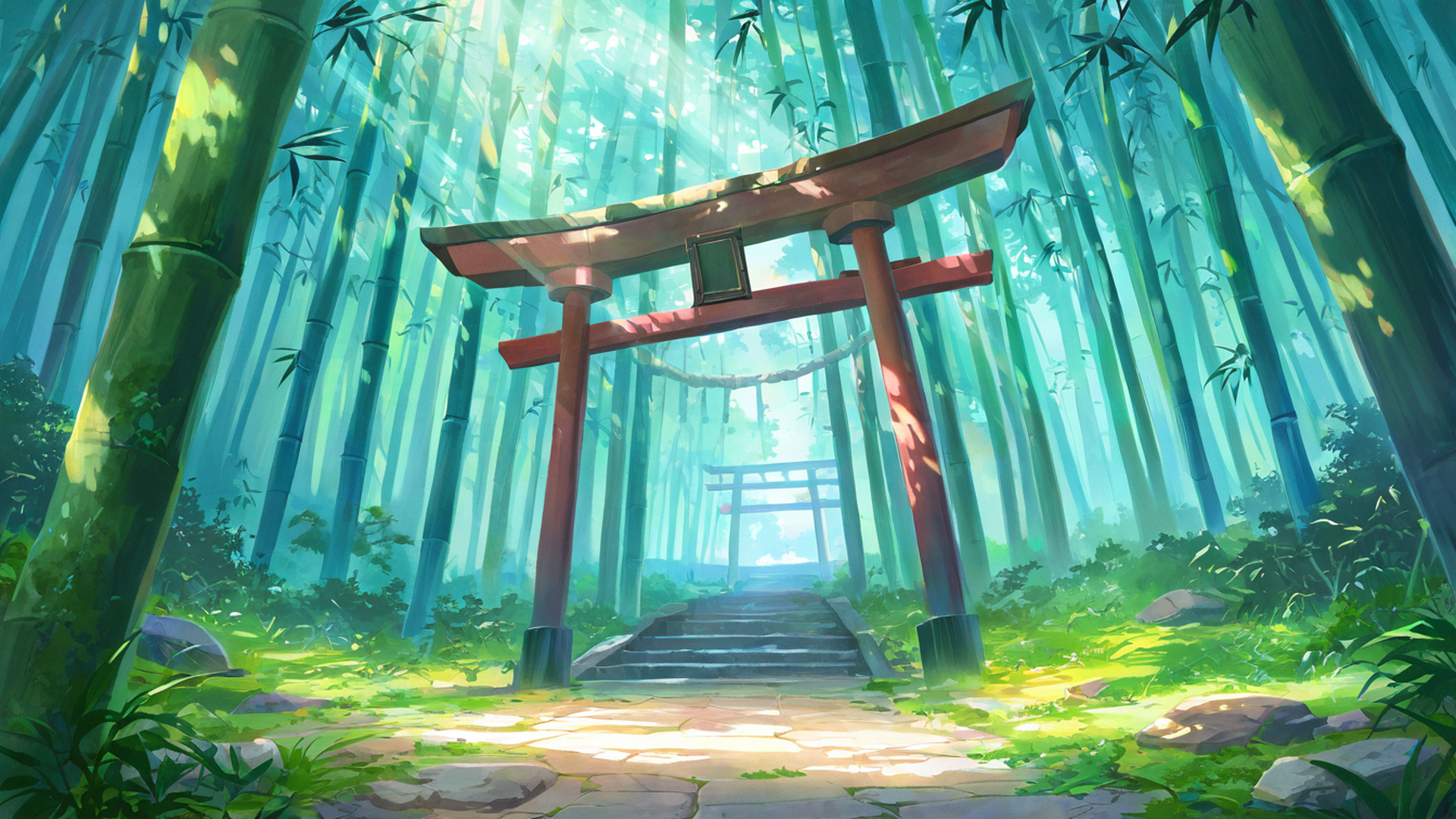 shrine torii lofi wallpaper