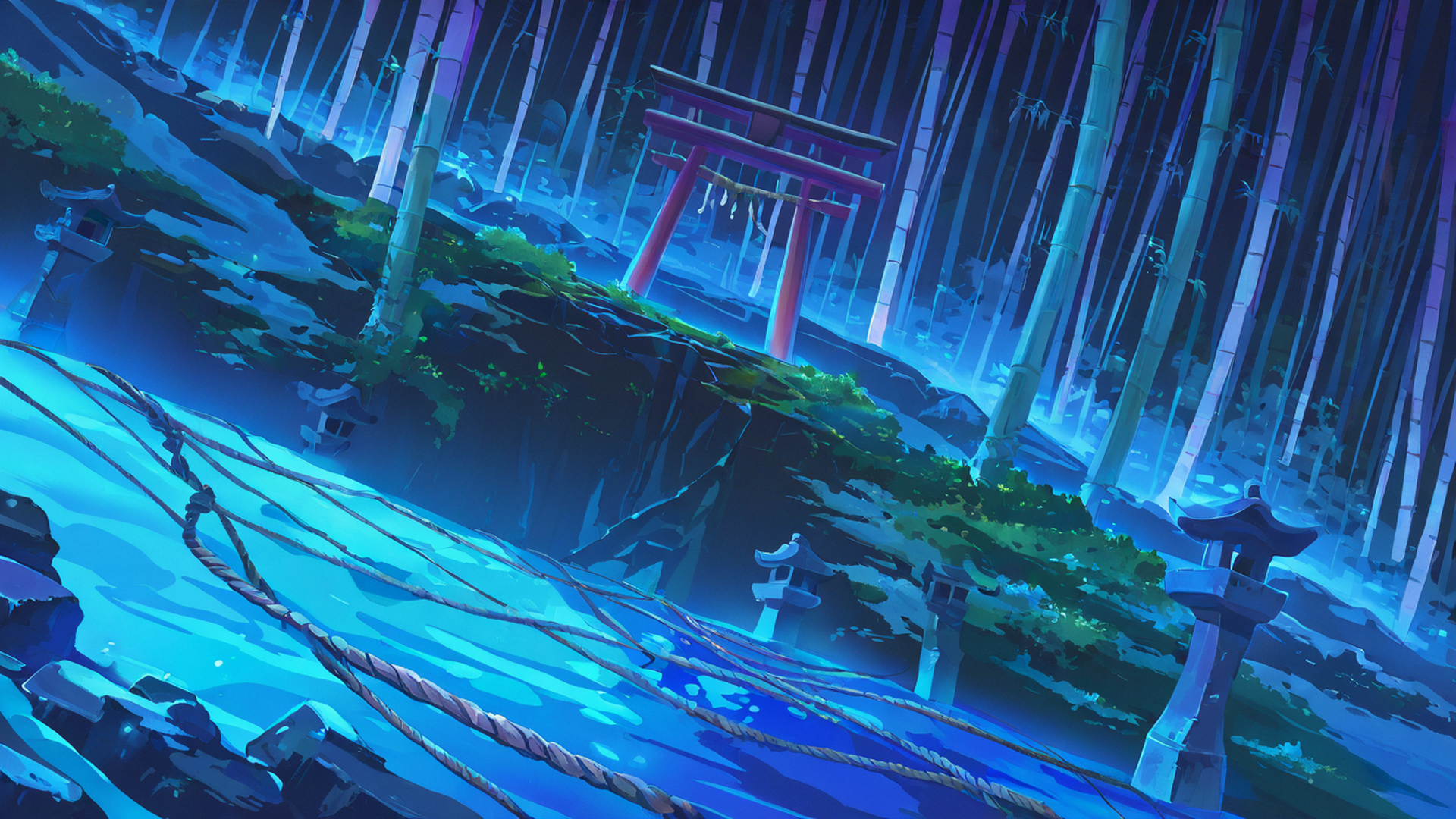 shrine torii lofi wallpaper