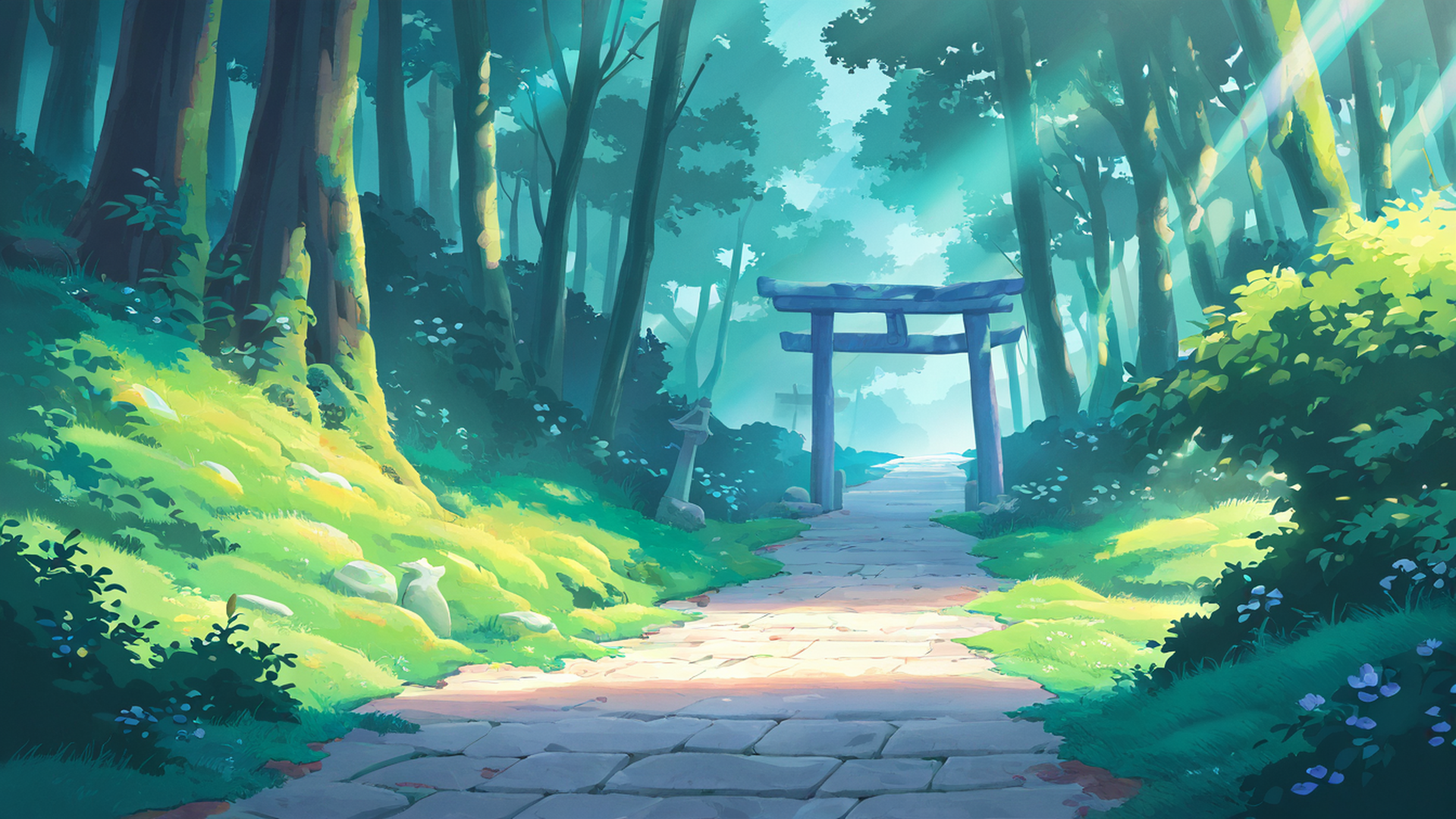 shrine torii lofi wallpaper