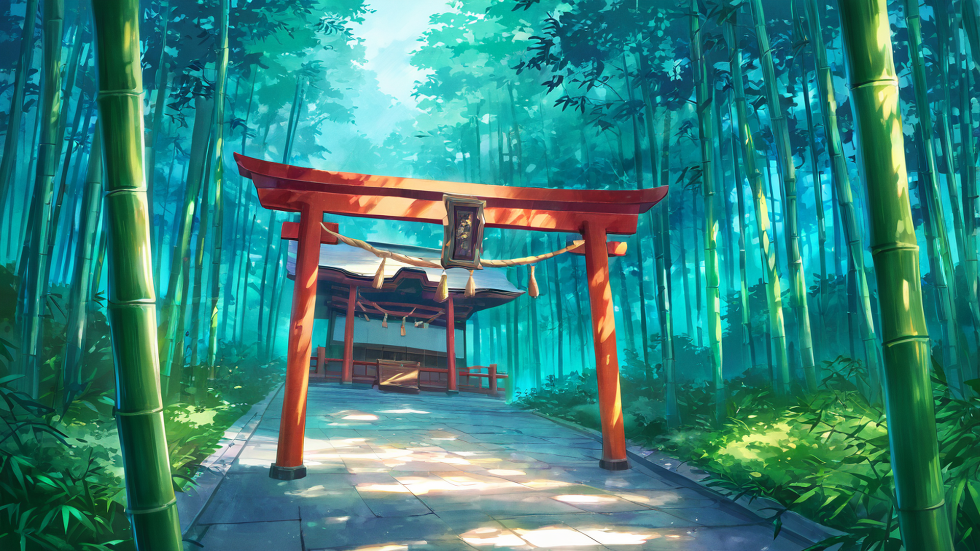 shrine torii lofi wallpaper
