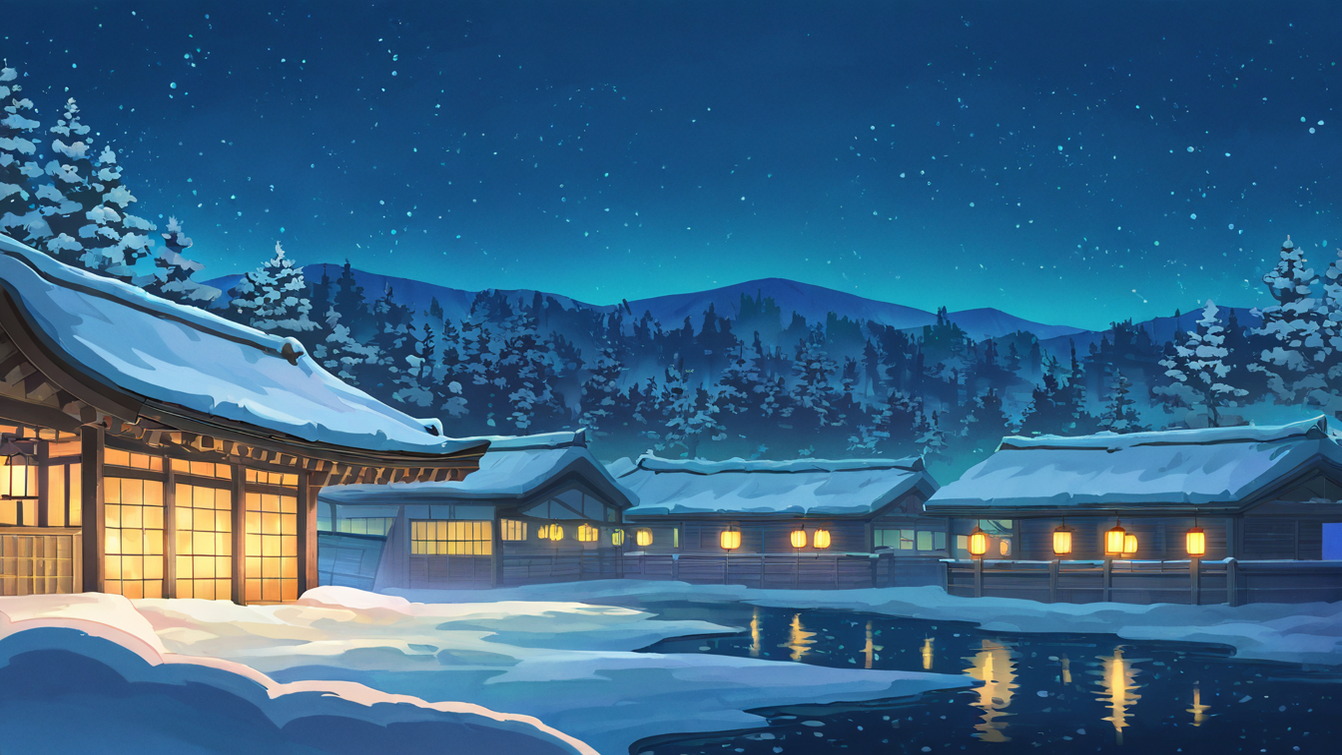 Snowy Mountain Village Snowy Mountain Village 1708863612 lofi anime wallpaper free download