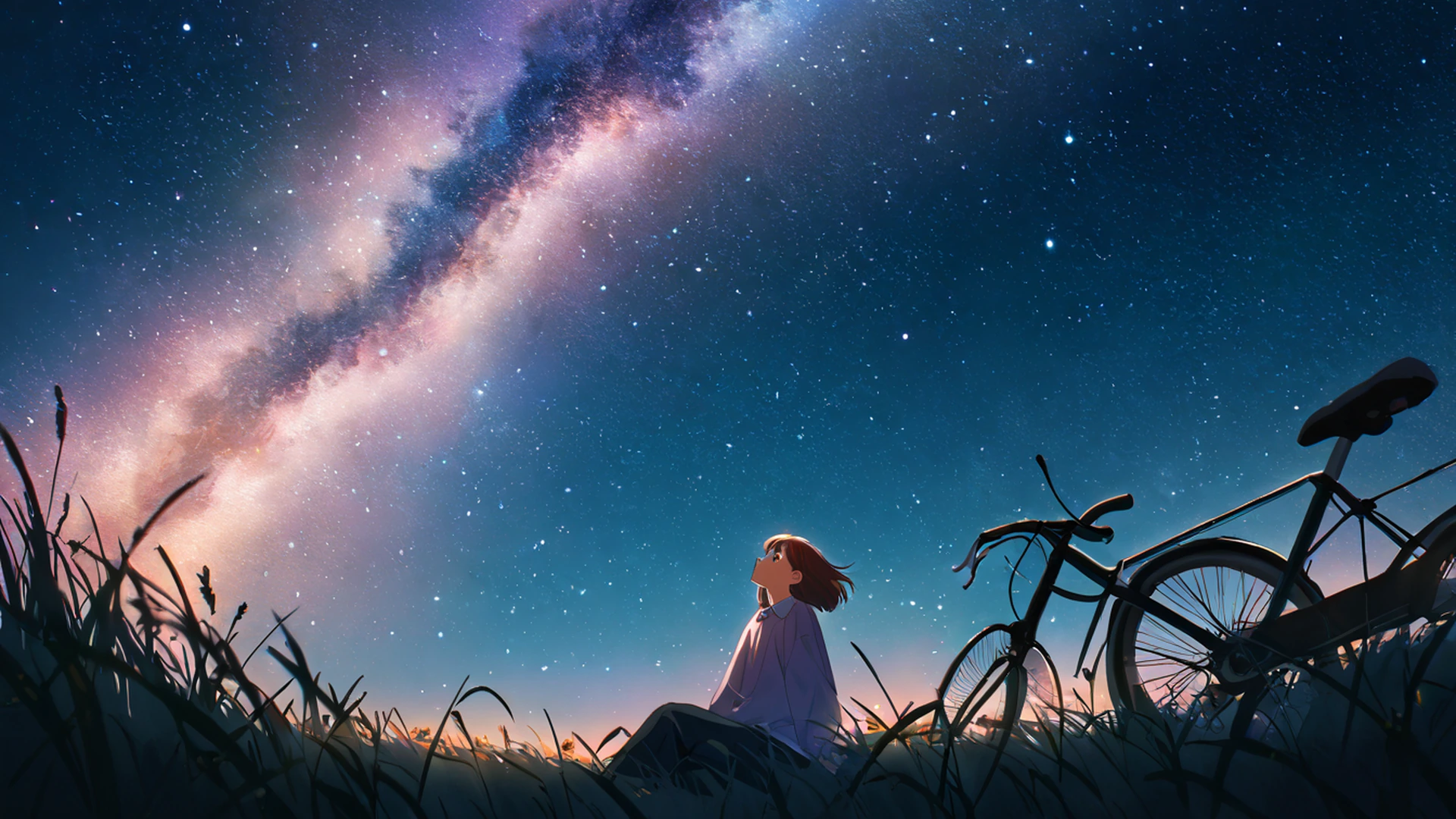 stargazing hilltop lofi wallpaper