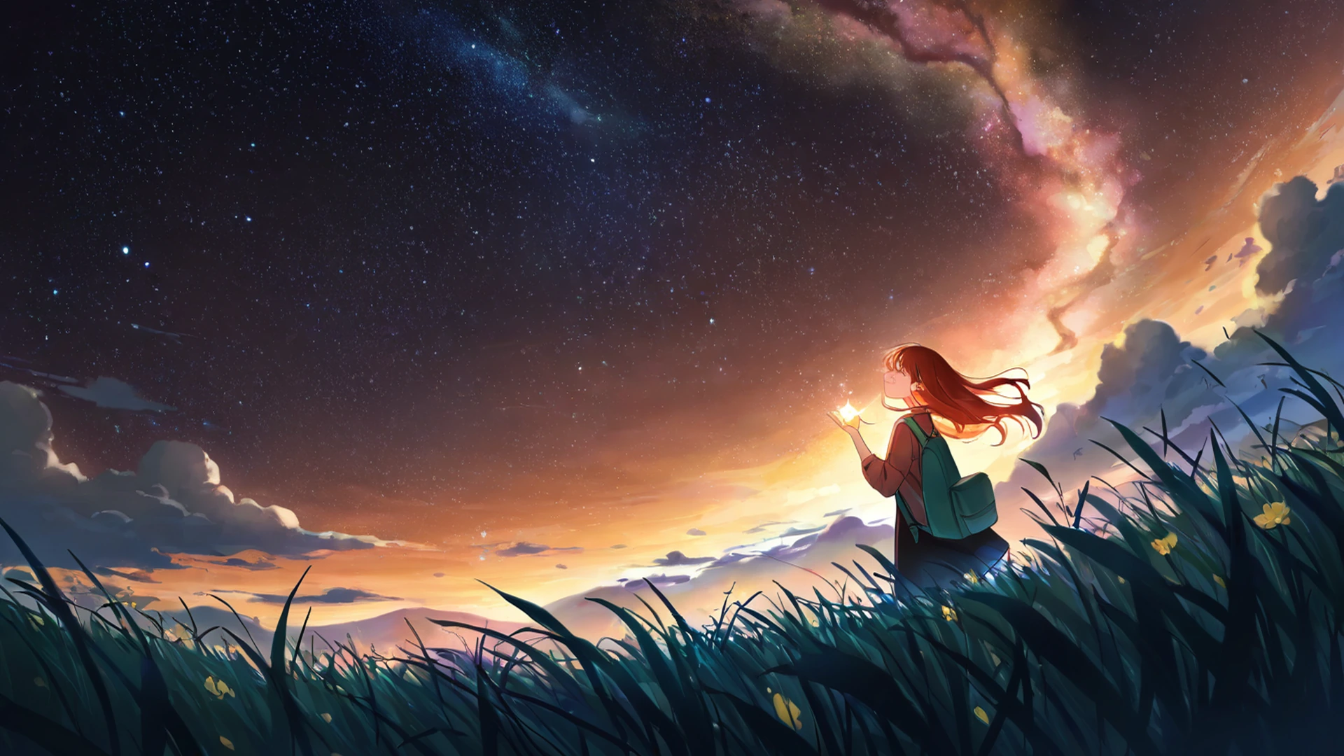 Stargazing Hilltop Stargazing Hilltop 0577649011 lofi anime wallpaper free download