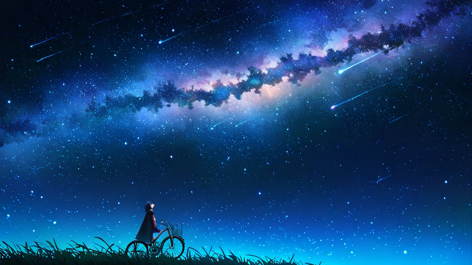 stargazing hilltop lofi wallpaper