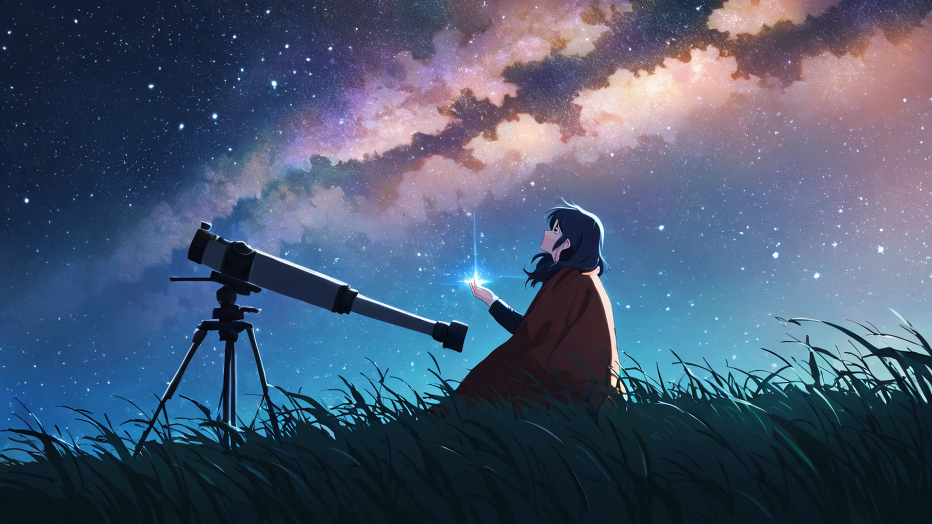 Stargazing Hilltop Stargazing Hilltop 1321830095 lofi anime wallpaper free download