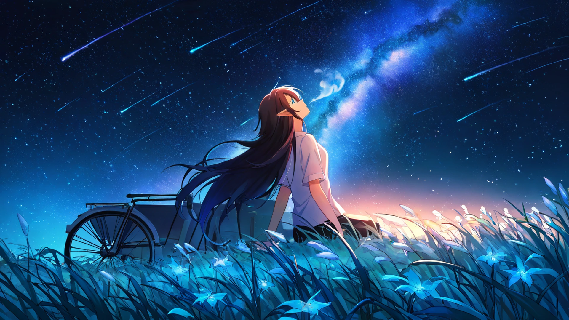 Stargazing Hilltop Stargazing Hilltop 1636400111 lofi anime wallpaper free download
