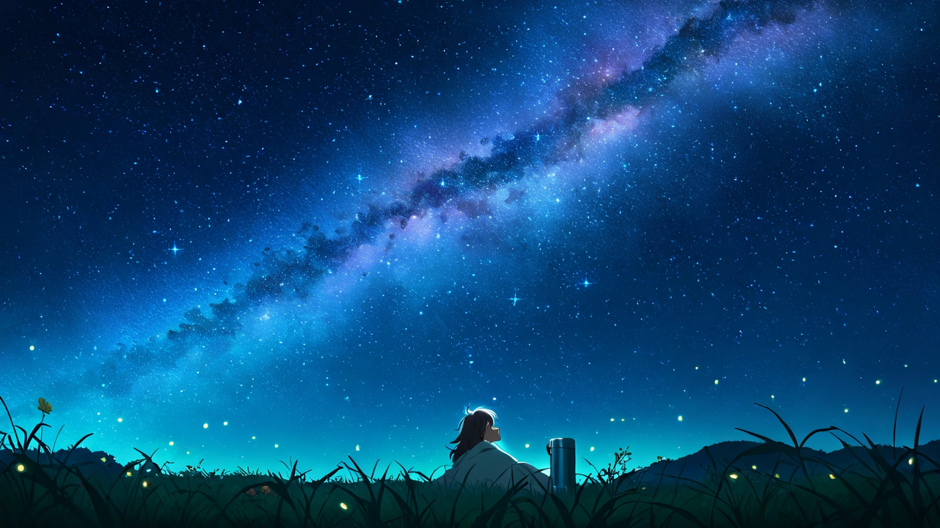 Stargazing Hilltop Stargazing Hilltop 1855453565 lofi anime wallpaper free download