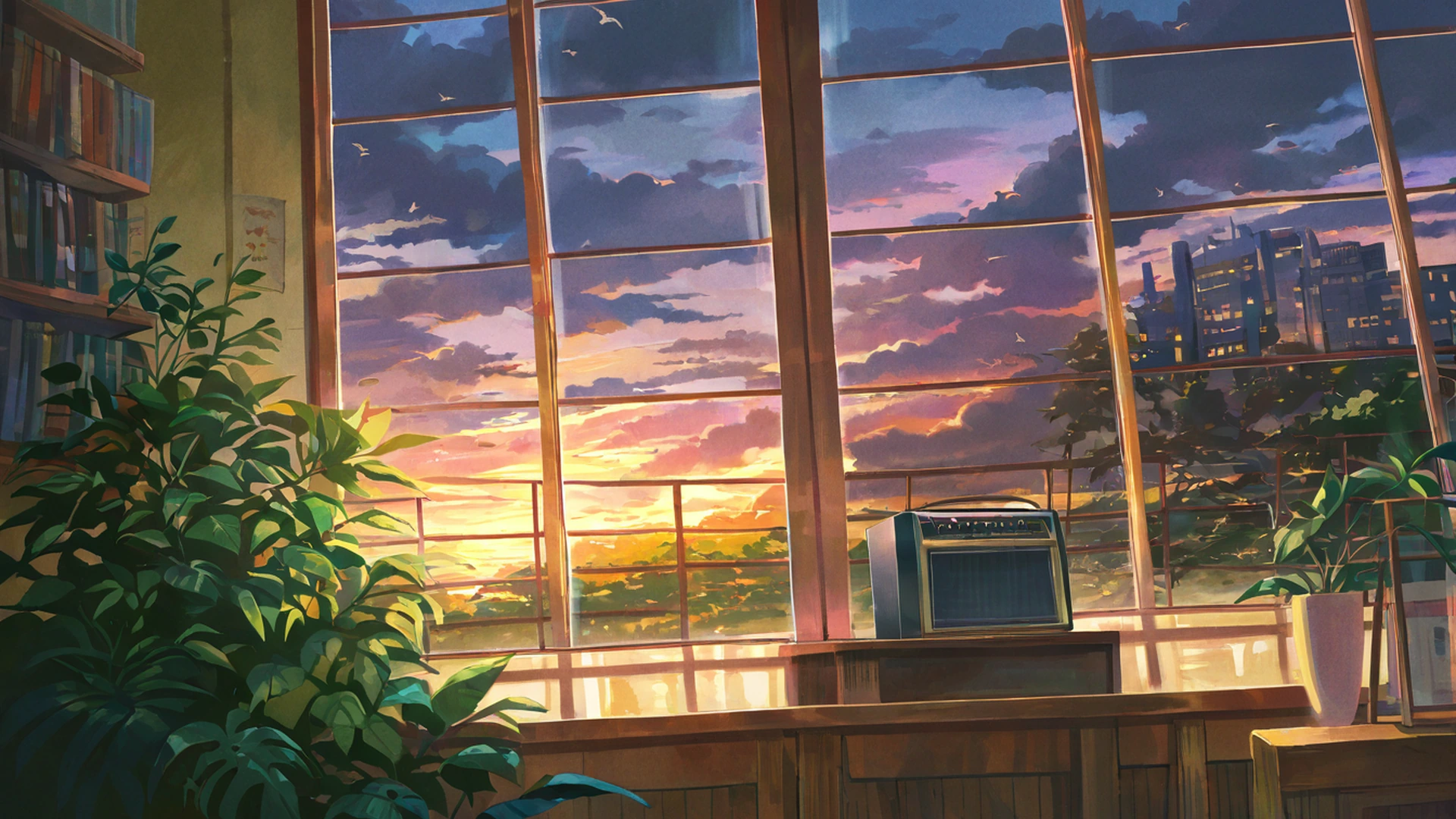 vinyl record shop lofi wallpaper