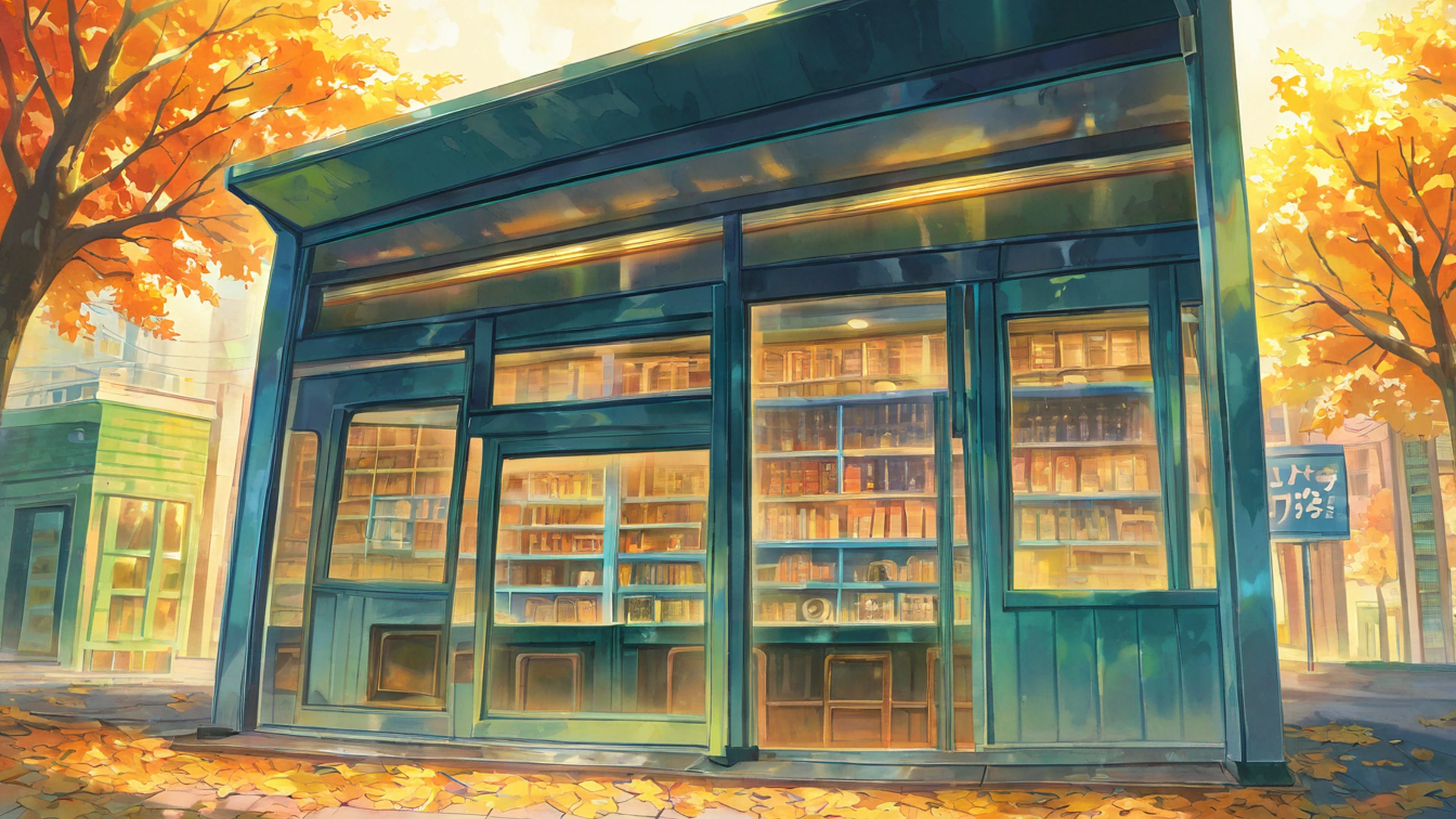 vinyl record shop lofi wallpaper