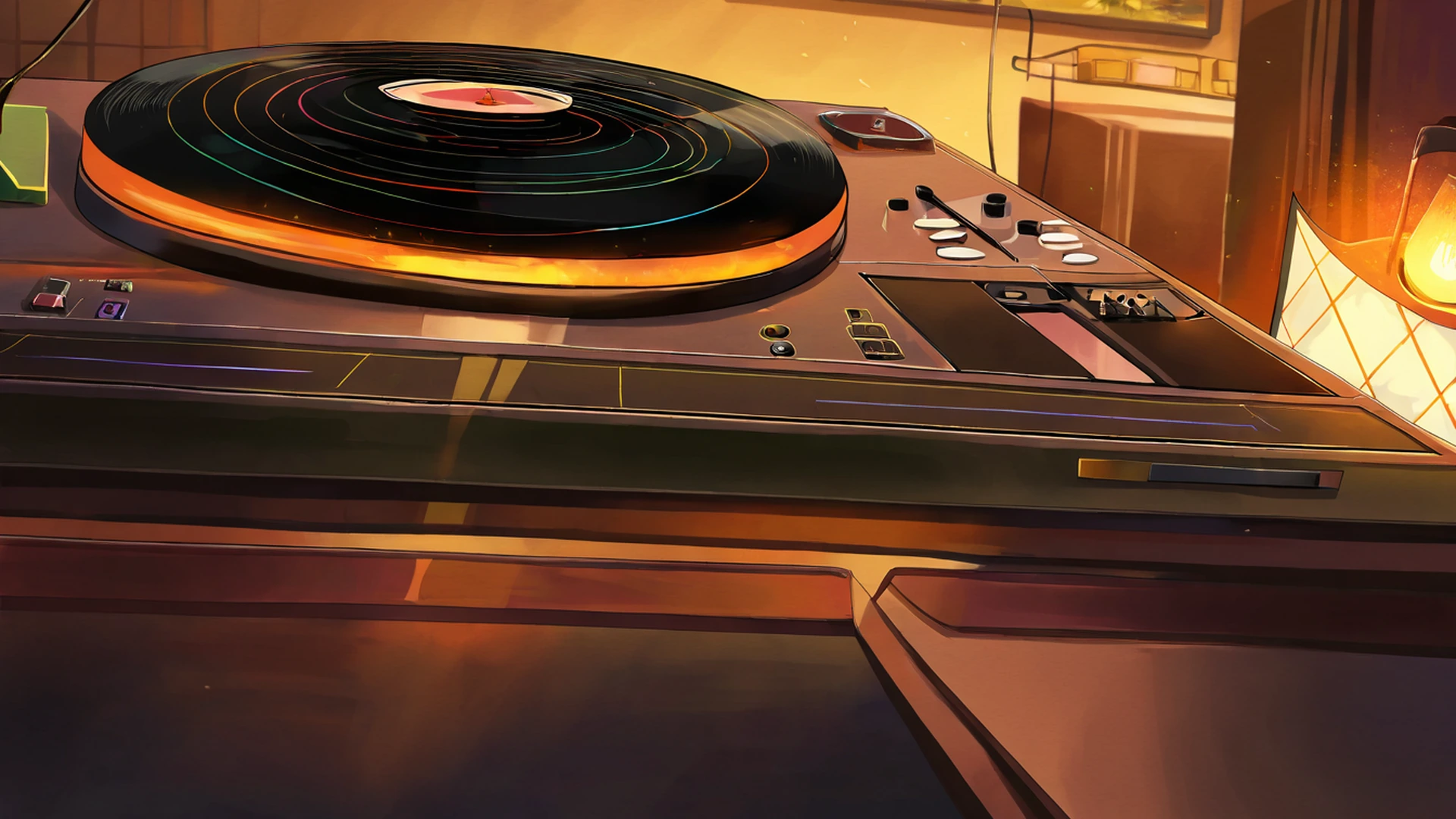 vinyl record shop lofi wallpaper