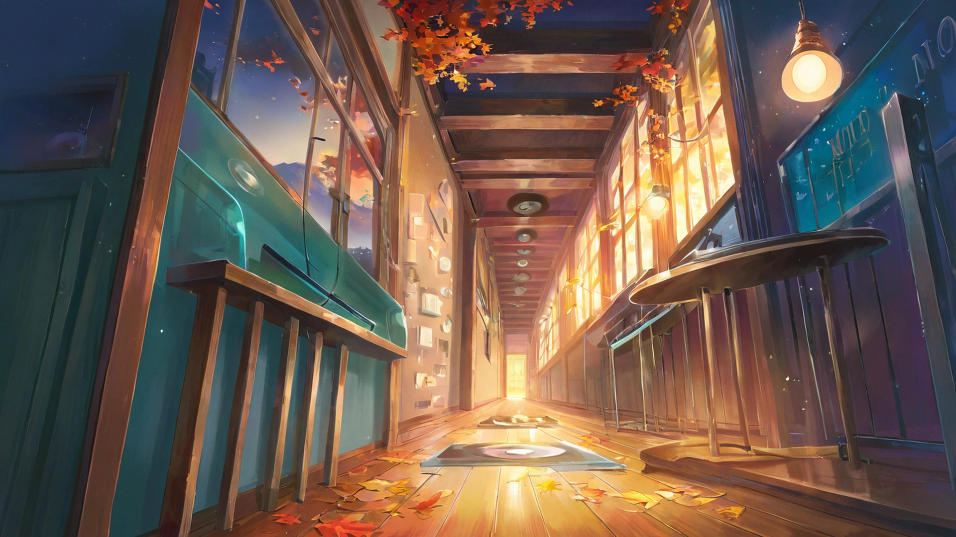 vinyl record shop lofi wallpaper