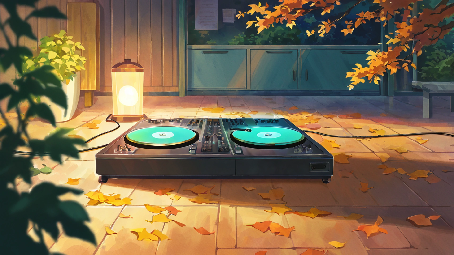 vinyl record shop lofi wallpaper