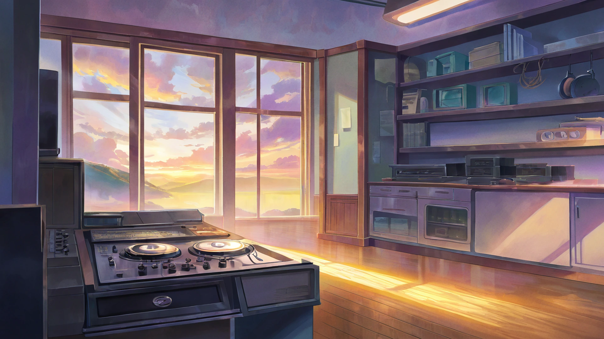 vinyl record shop lofi wallpaper