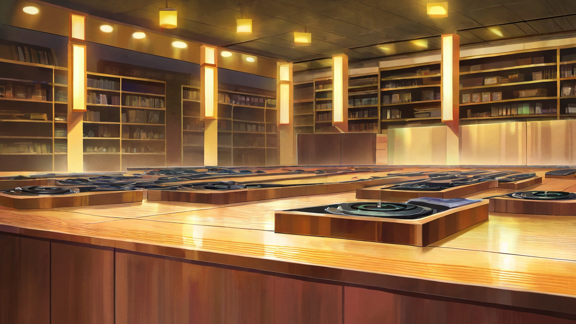 vinyl record shop lofi wallpaper