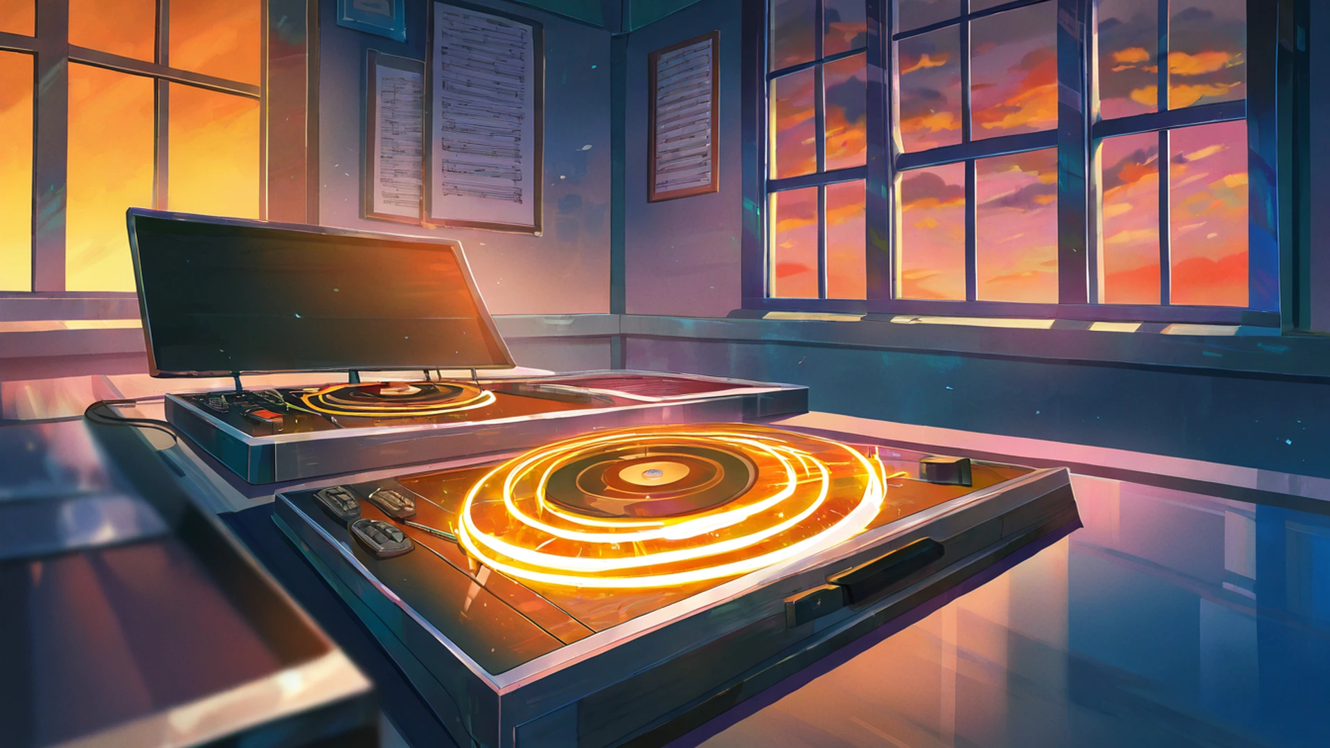 vinyl record shop lofi wallpaper