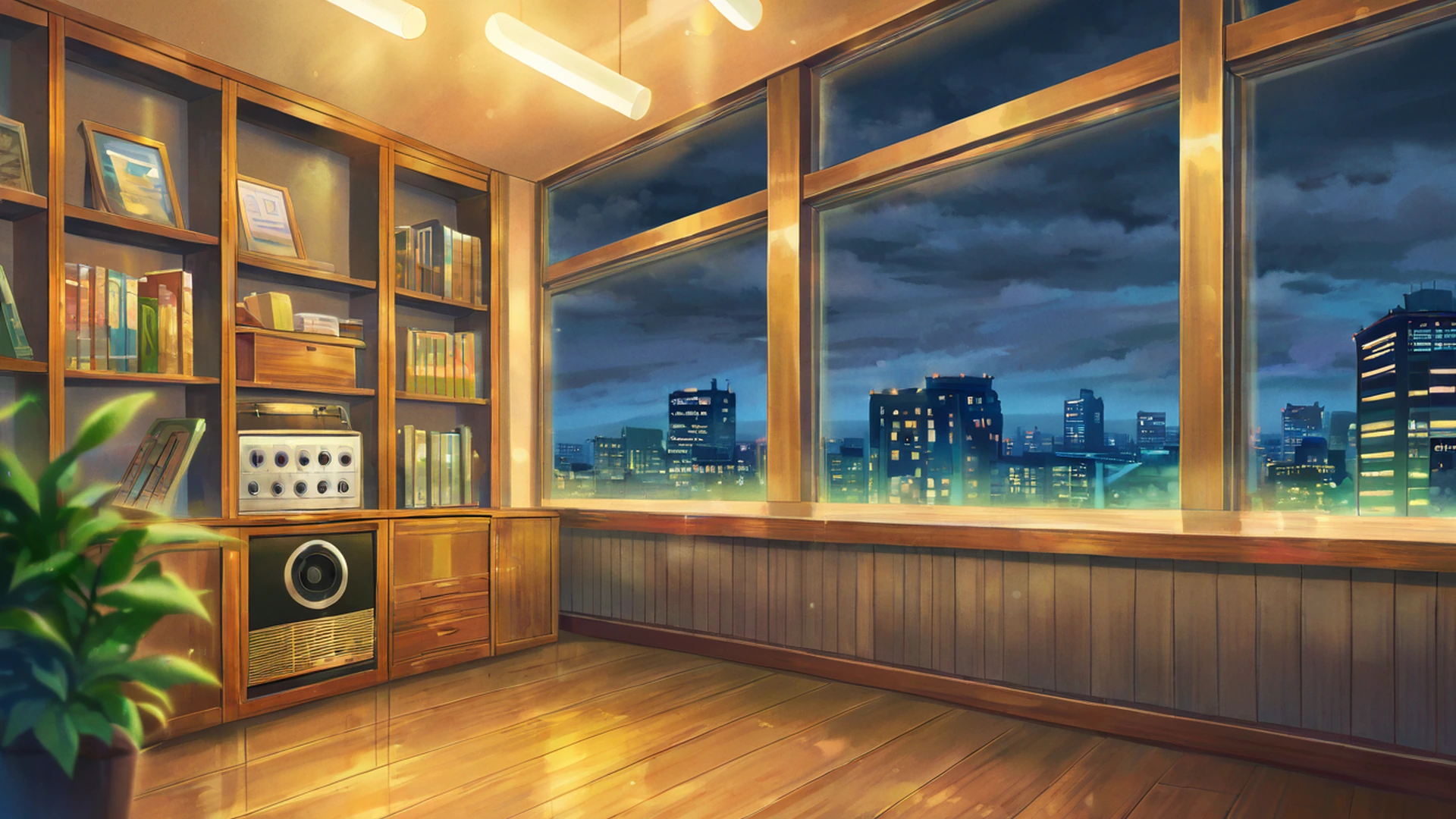 vinyl record shop lofi wallpaper
