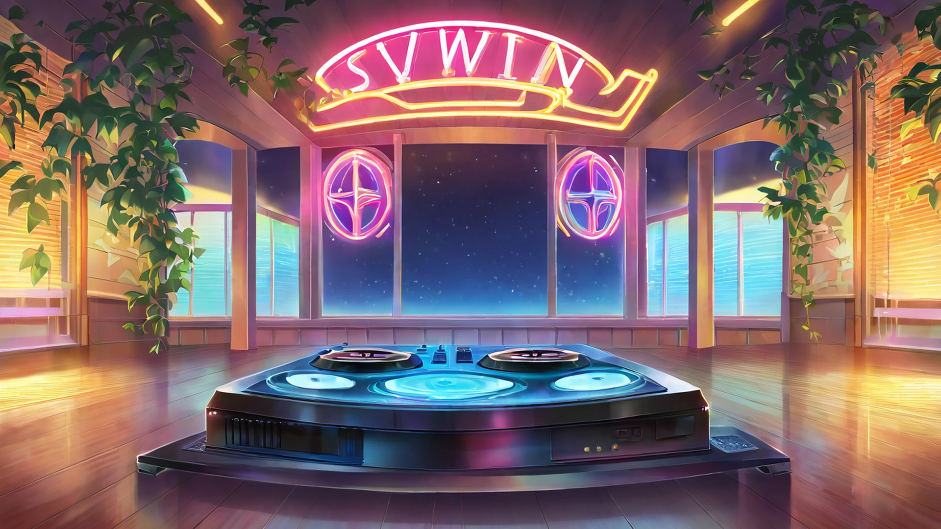 vinyl record shop lofi wallpaper