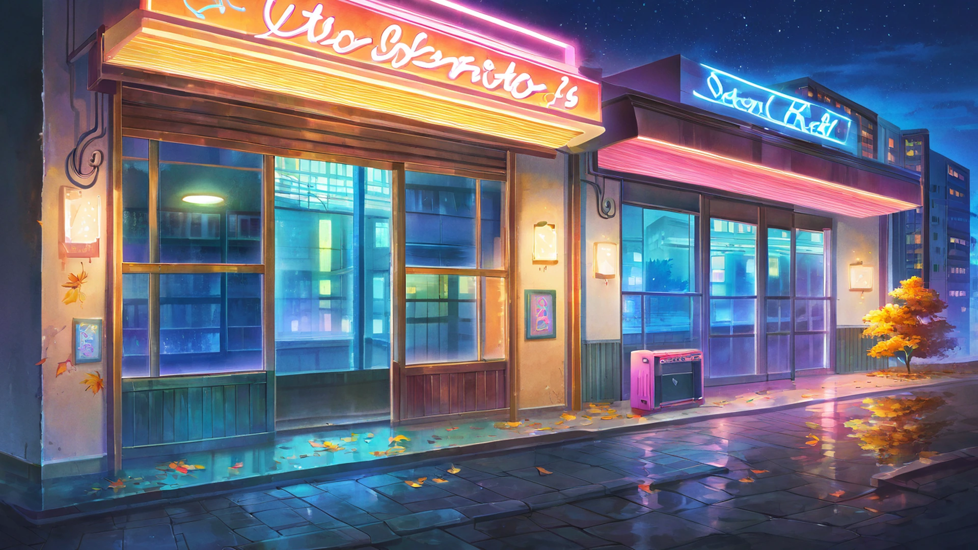 vinyl record shop lofi wallpaper
